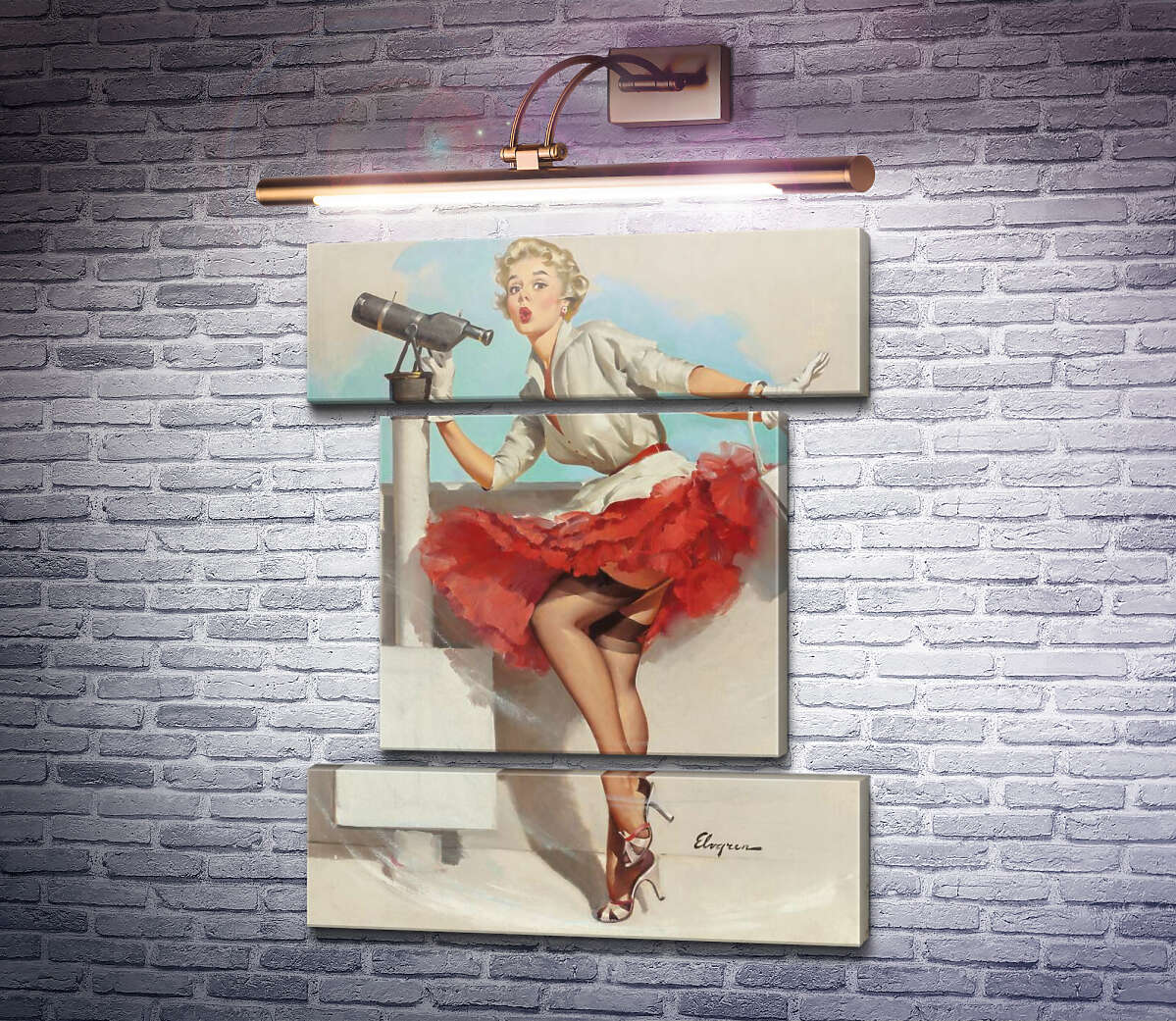 Модульная картина Что за вид! (Модуль №18) Джил Элвгрен (Gil Elvgren) Модульная картина Что за вид! (Модуль №18) Джил Элвгрен (Gil Elvgren)