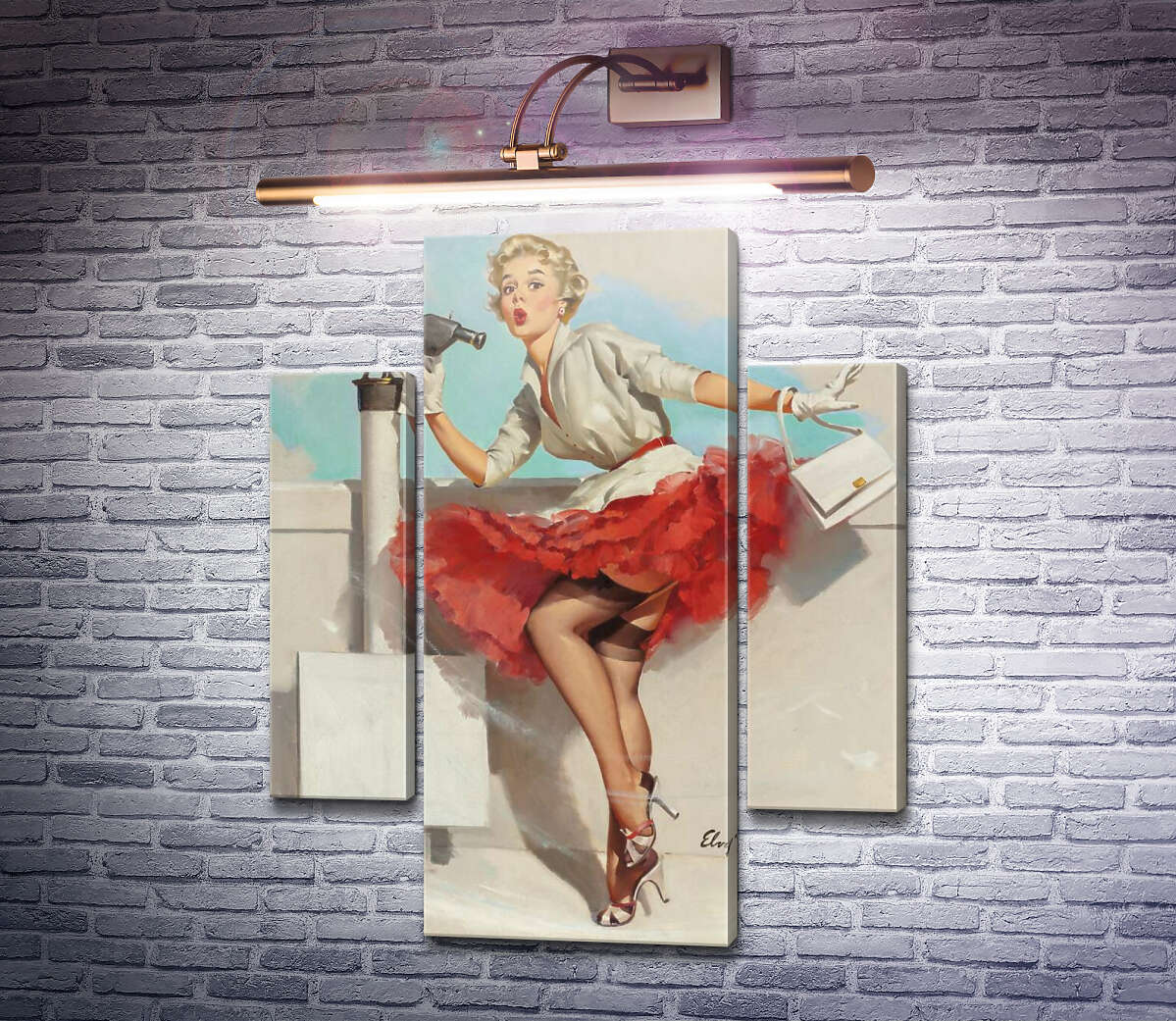 Модульная картина Что за вид! (Модуль №5) Джил Элвгрен (Gil Elvgren) Модульная картина Что за вид! (Модуль №5) Джил Элвгрен (Gil Elvgren)
