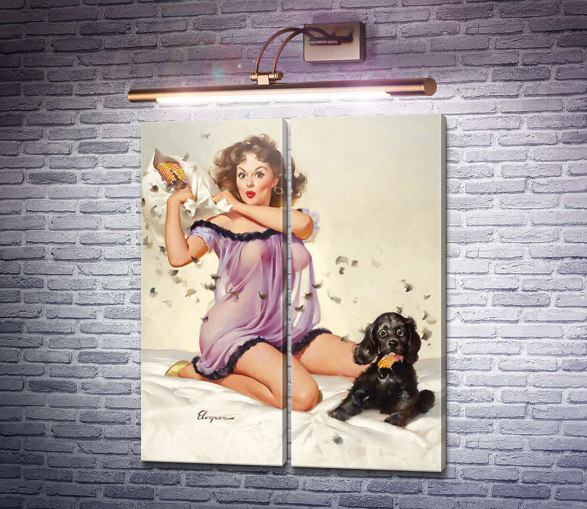 Модульная картина Щекотливая ситуация (Модуль №6) Джил Элвгрен (Gil Elvgren) Модульная картина Щекотливая ситуация (Модуль №6) Джил Элвгрен (Gil Elvgren)