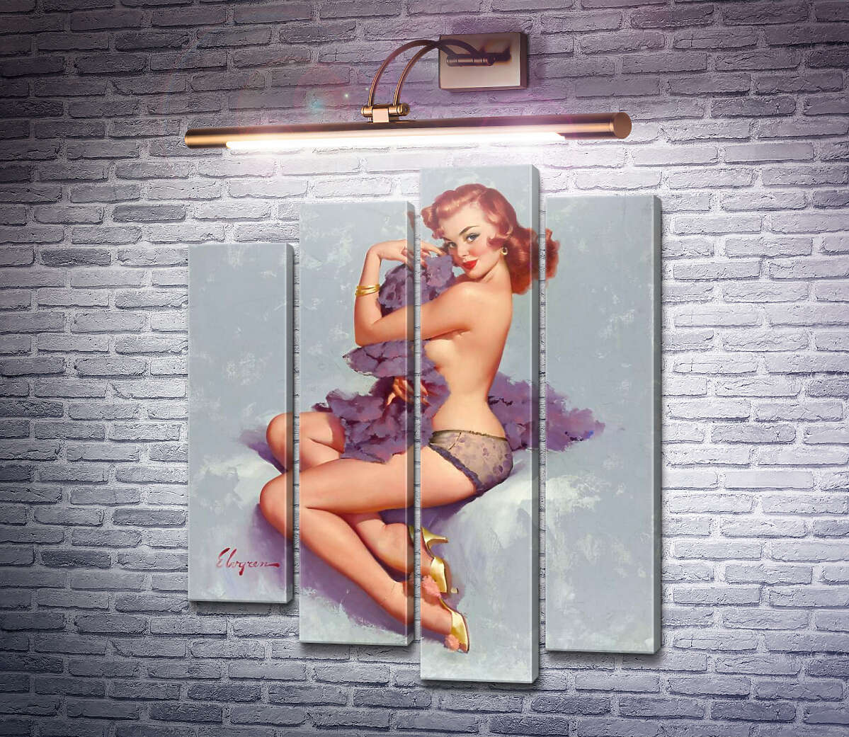 Модульная картина Роксана (Модуль №3) Джил Элвгрен (Gil Elvgren)