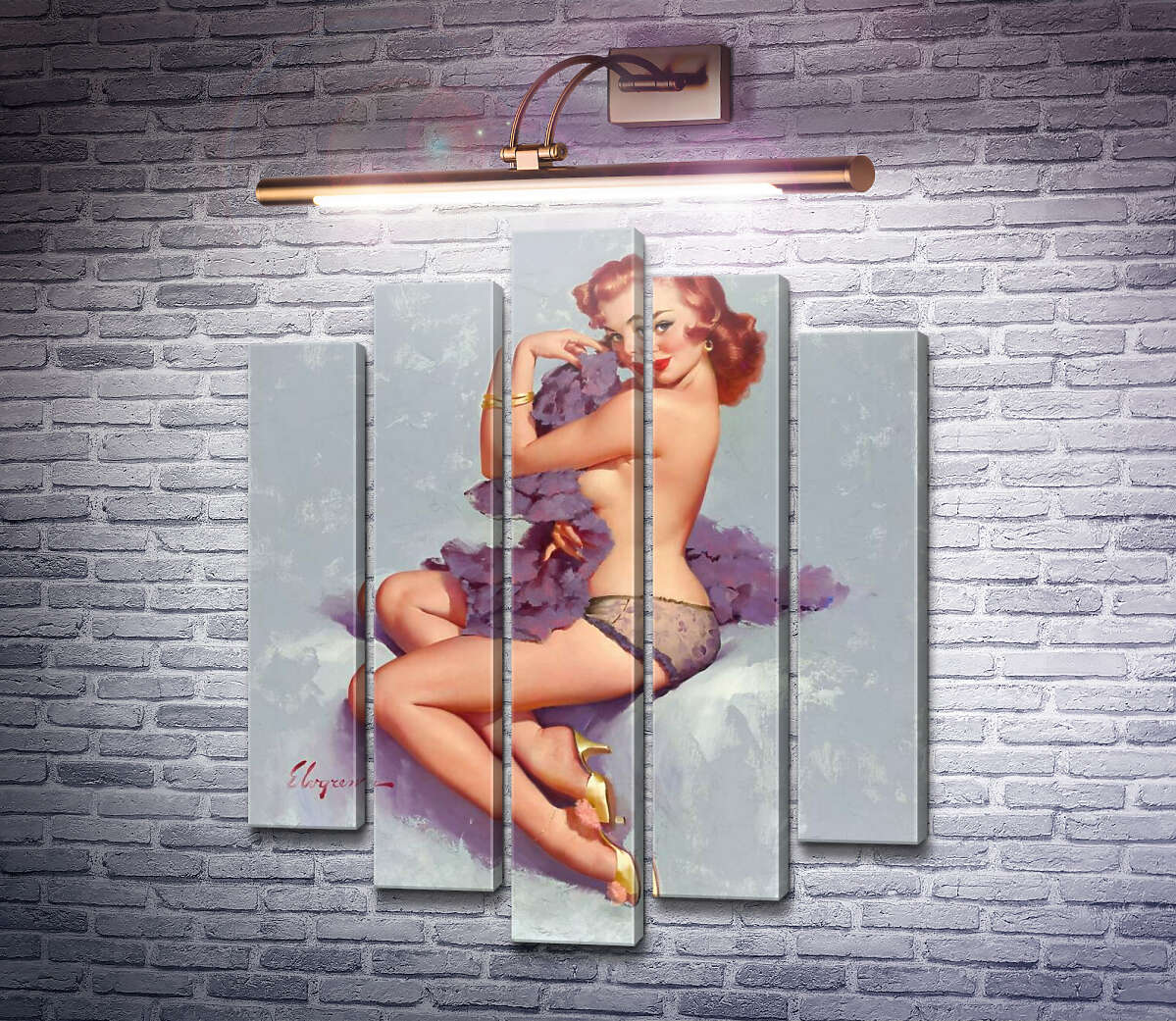 Модульна картина Роксана (Модуль №4) Джил Елвгрен (Gil Elvgren)