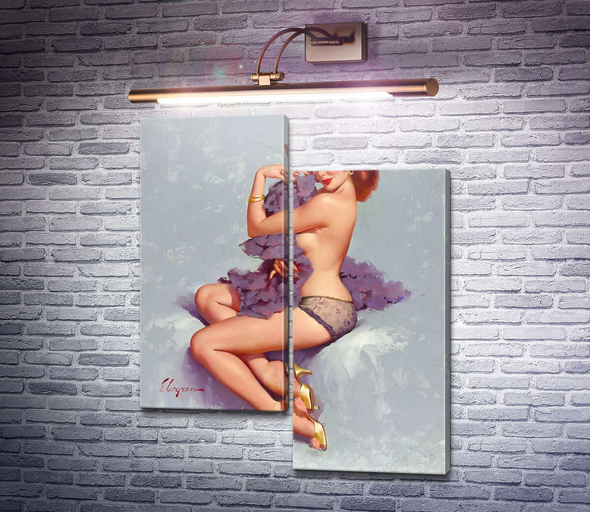 Модульна картина Роксана (Модуль №9) Джил Елвгрен (Gil Elvgren)