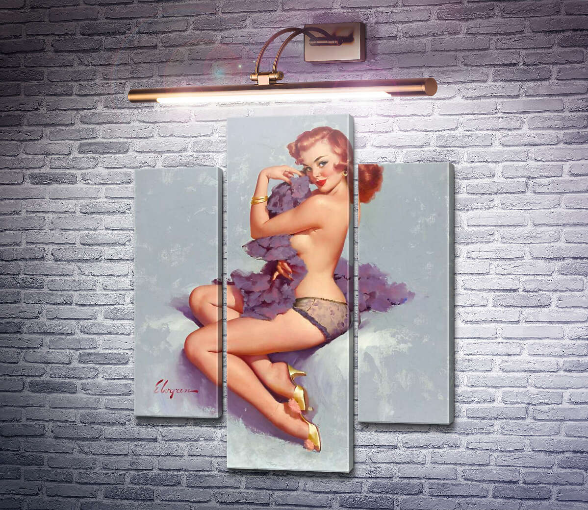 Модульная картина Роксана (Модуль №10) Джил Элвгрен (Gil Elvgren)
