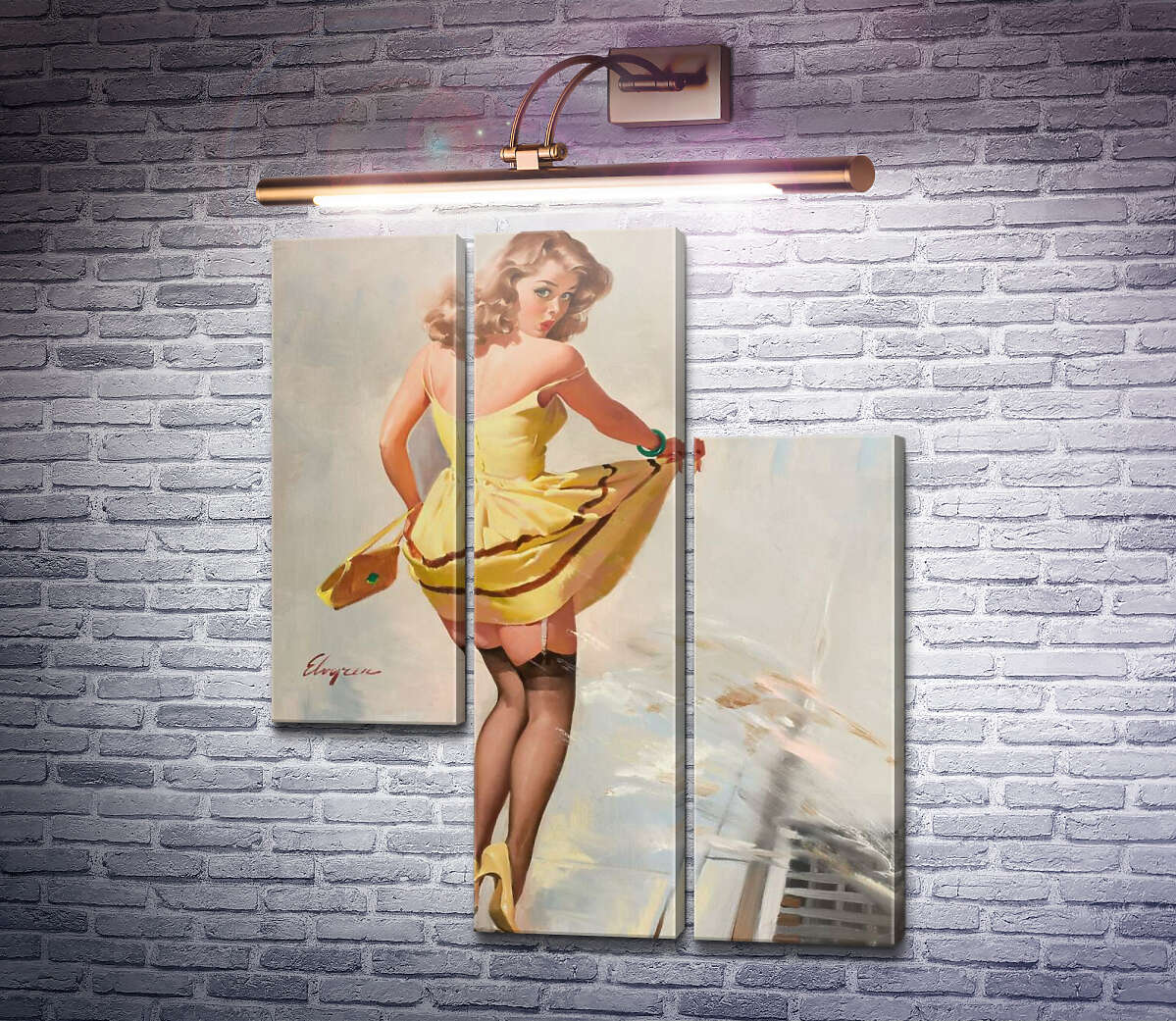 Модульна картина Облита лялечка (Модуль №13) Джил Елвгрен (Gil Elvgren)