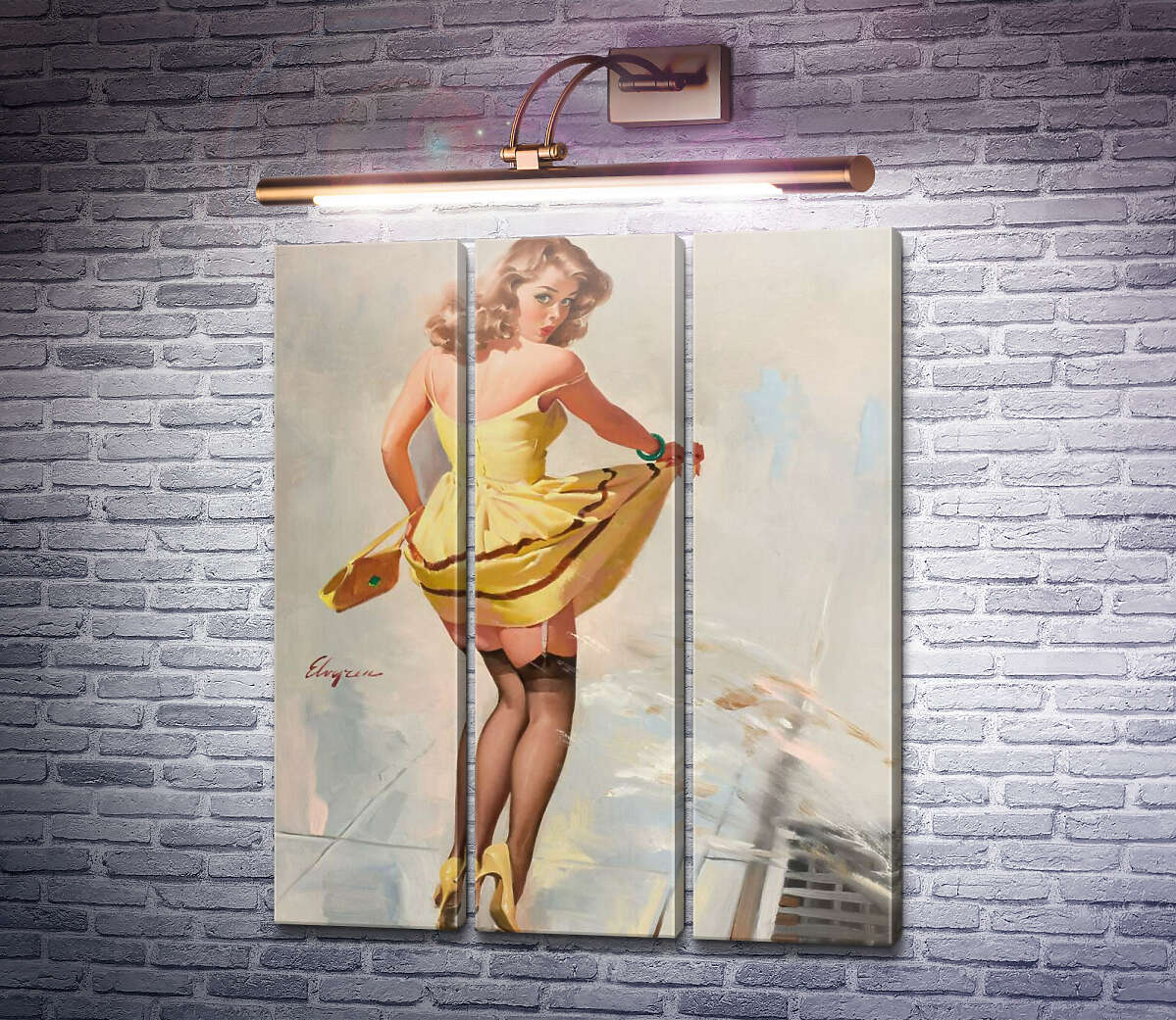 Модульная картина Облитая куколка (Модуль №2) Джил Элвгрен (Gil Elvgren) Модульная картина Облитая куколка (Модуль №2) Джил Элвгрен (Gil Elvgren)
