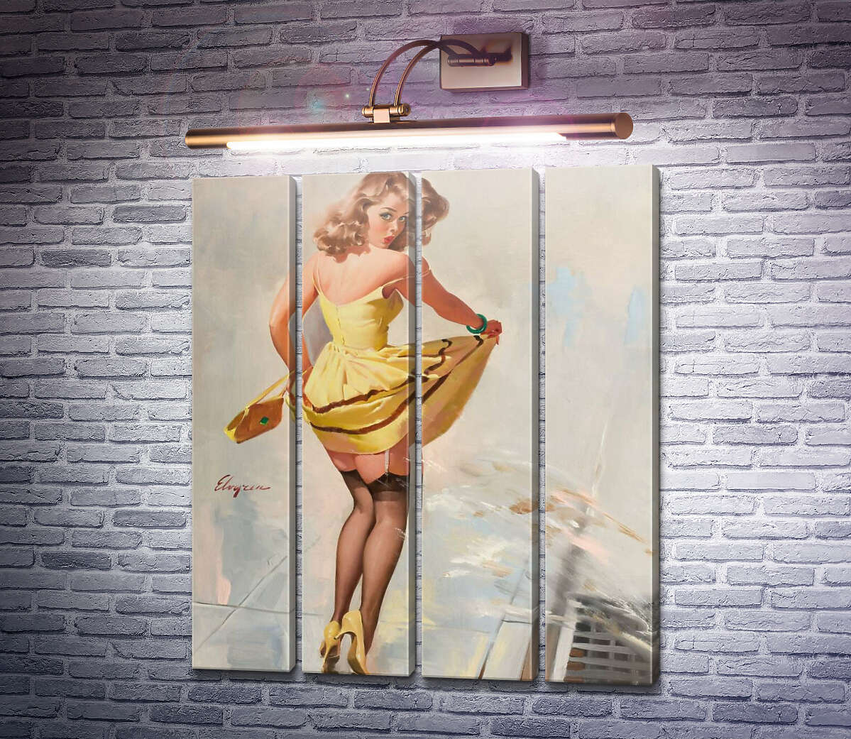 Модульна картина Облита лялечка (Модуль №24) Джил Елвгрен (Gil Elvgren)