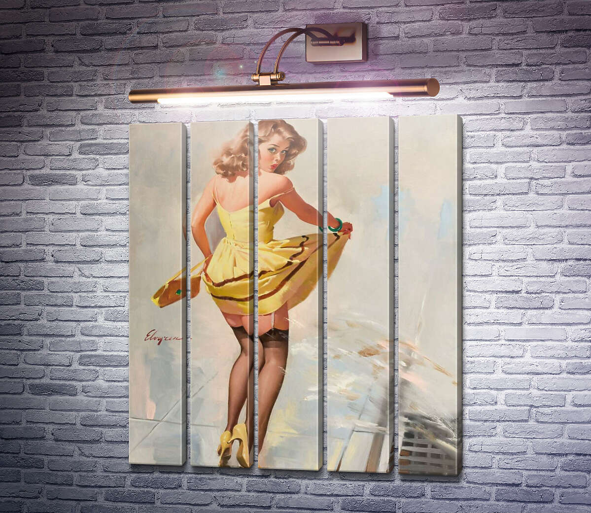 Модульна картина Облита лялечка (Модуль №26) Джил Елвгрен (Gil Elvgren)