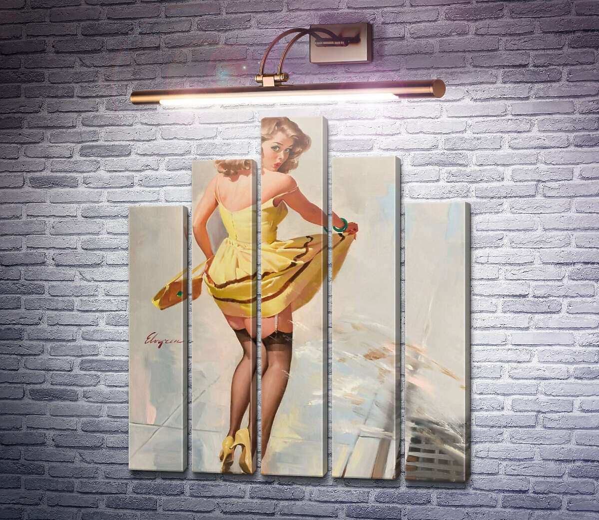 Модульна картина Облита лялечка (Модуль №29) Джил Елвгрен (Gil Elvgren)