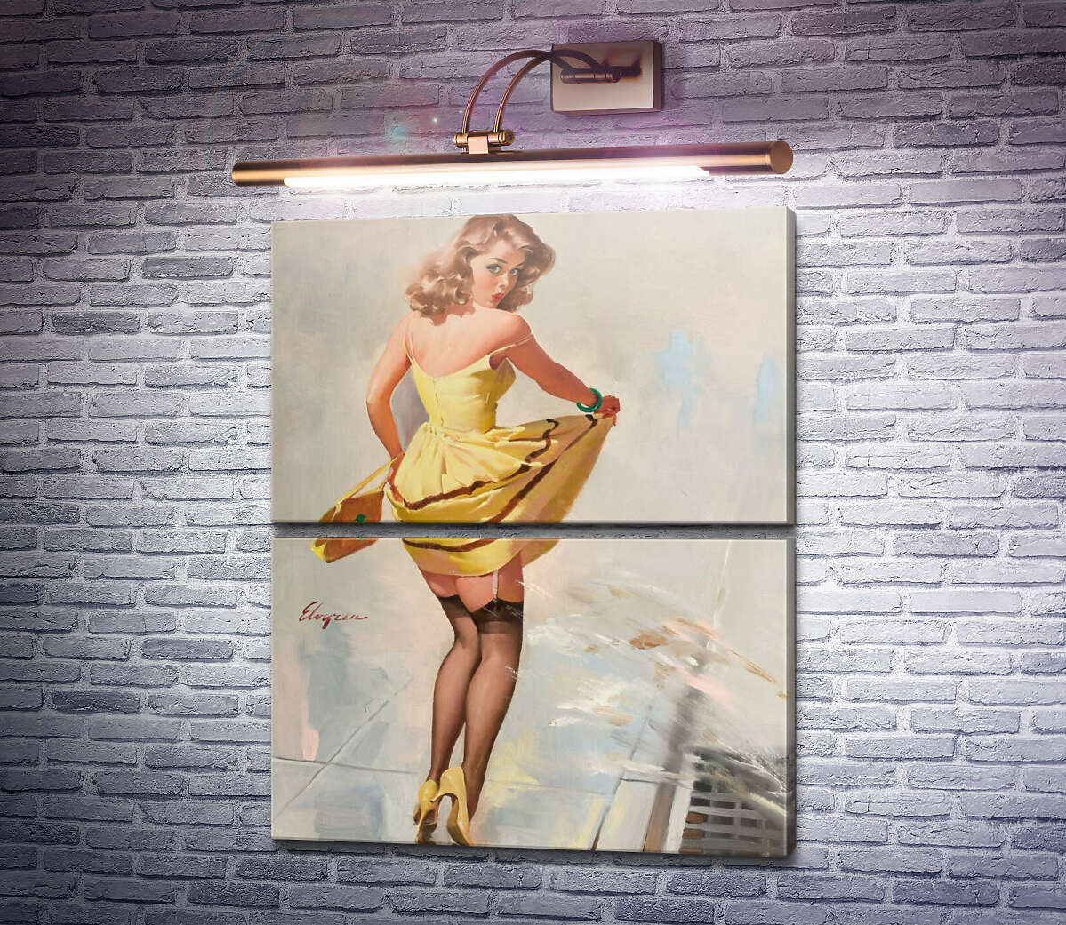 Модульная картина Облитая куколка (Модуль №7) Джил Элвгрен (Gil Elvgren) Модульная картина Облитая куколка (Модуль №7) Джил Элвгрен (Gil Elvgren)