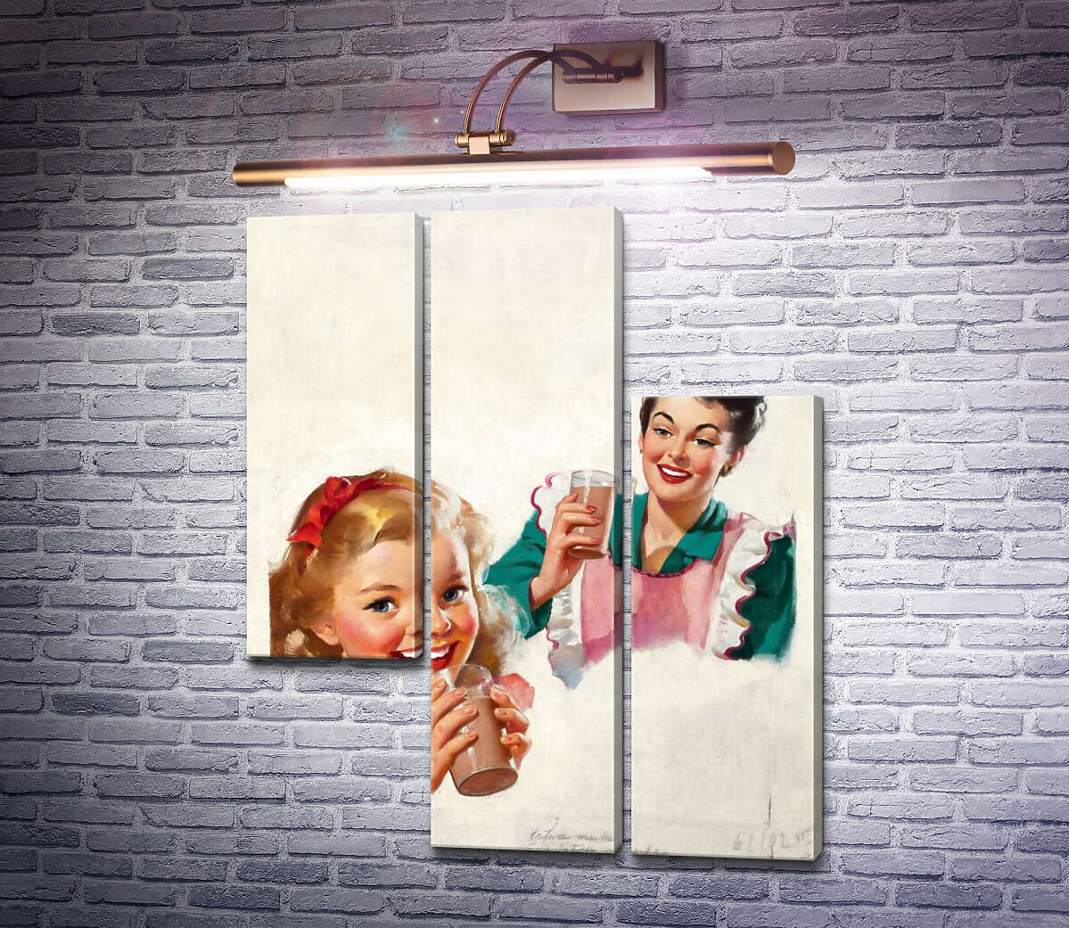 Модульная картина Овальтиновый (Модуль №13) Джил Элвгрен (Gil Elvgren)