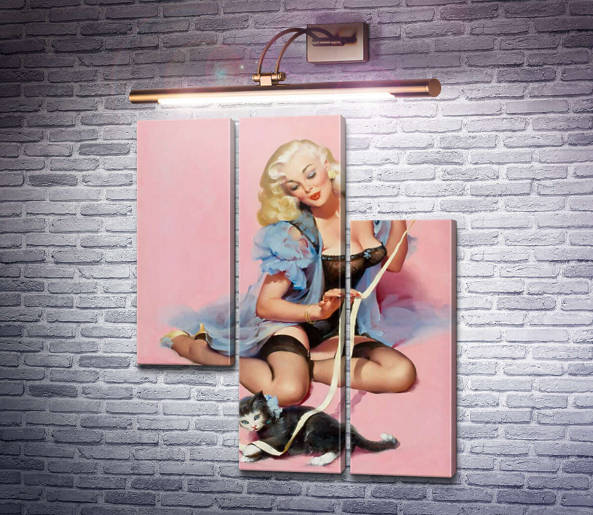 Модульна картина Муркотлива парочка (Модуль №13) Джил Елвгрен (Gil Elvgren) Модульна картина Муркотлива парочка (Модуль №13) Джил Елвгрен (Gil Elvgren)