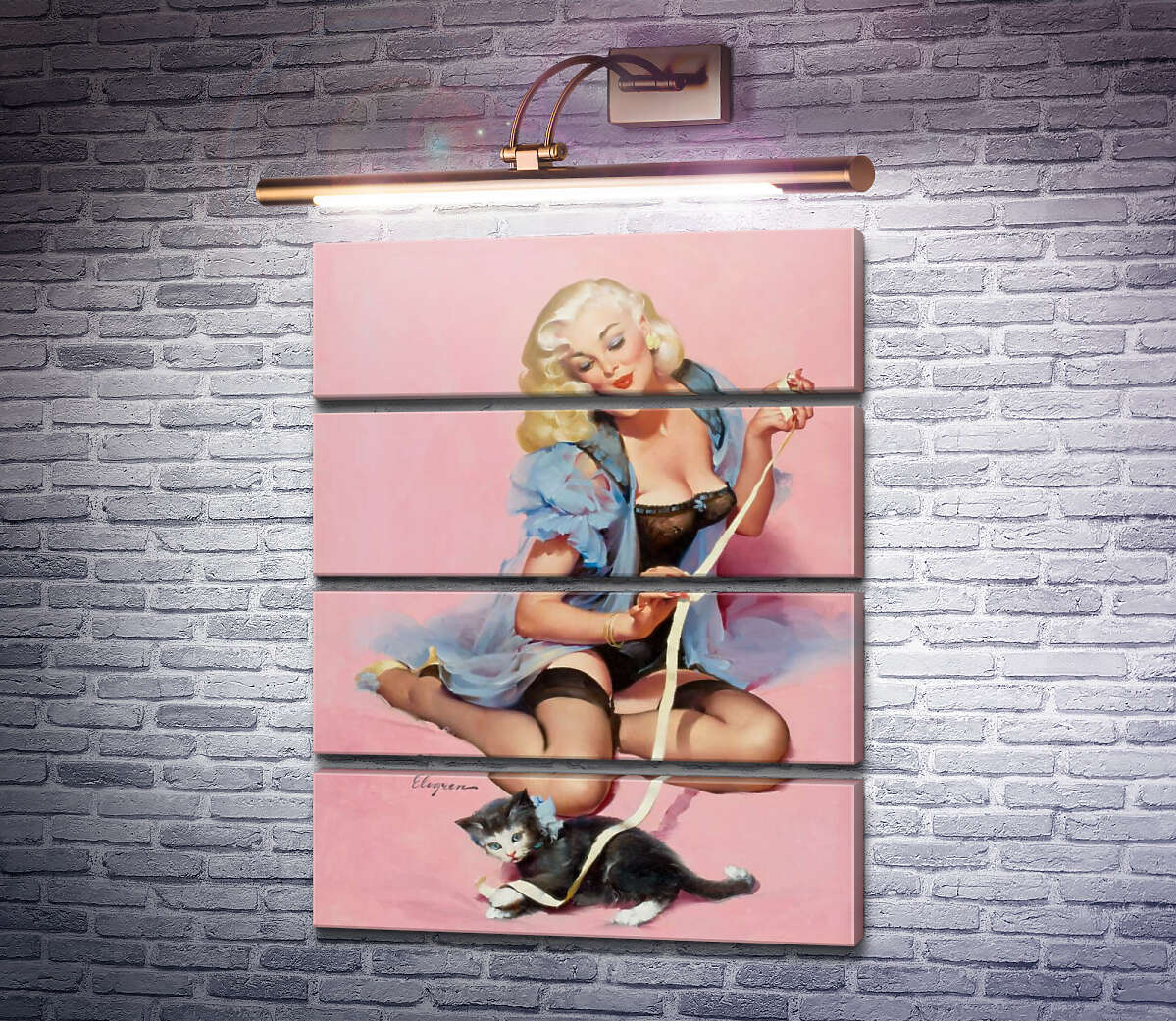 Модульна картина Муркотлива парочка (Модуль №22) Джил Елвгрен (Gil Elvgren) Модульна картина Муркотлива парочка (Модуль №22) Джил Елвгрен (Gil Elvgren)