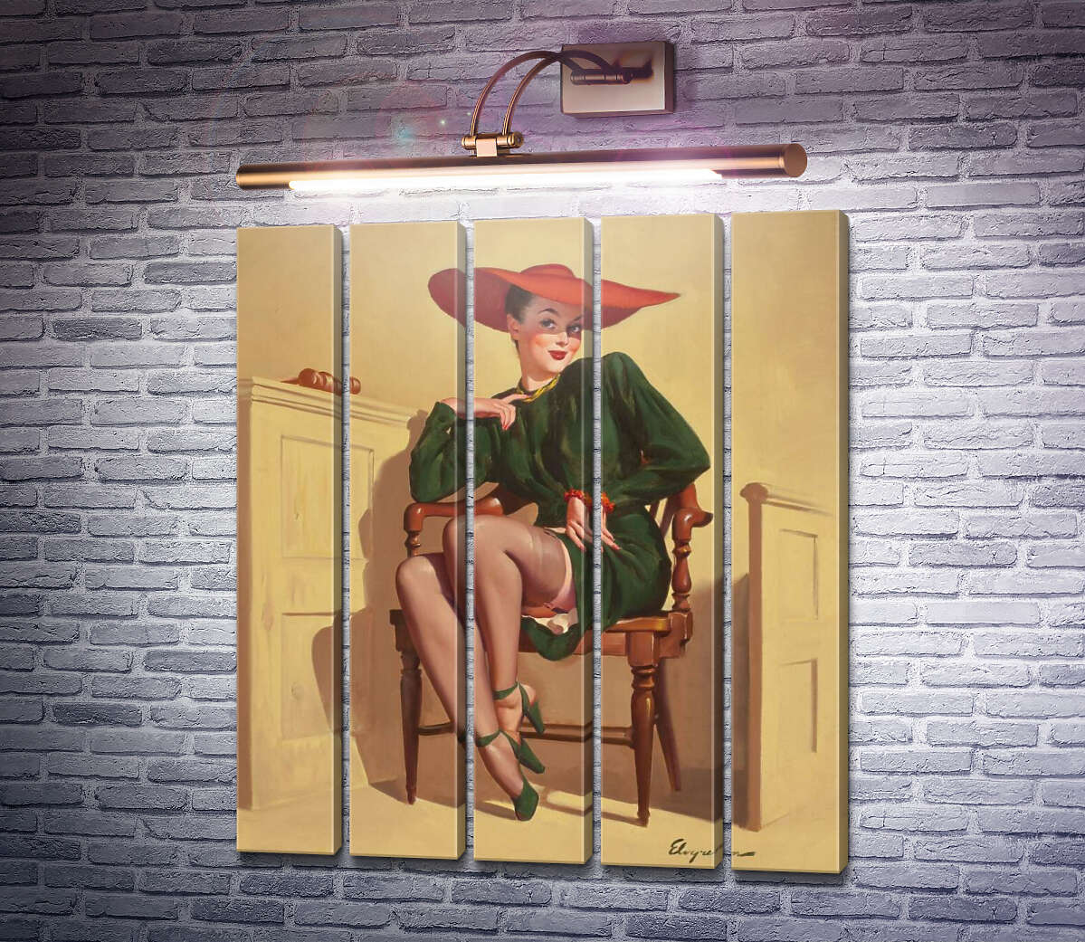 Модульная картина Вердикт был: Wow! (Модуль №26) Джил Элвгрен (Gil Elvgren)
