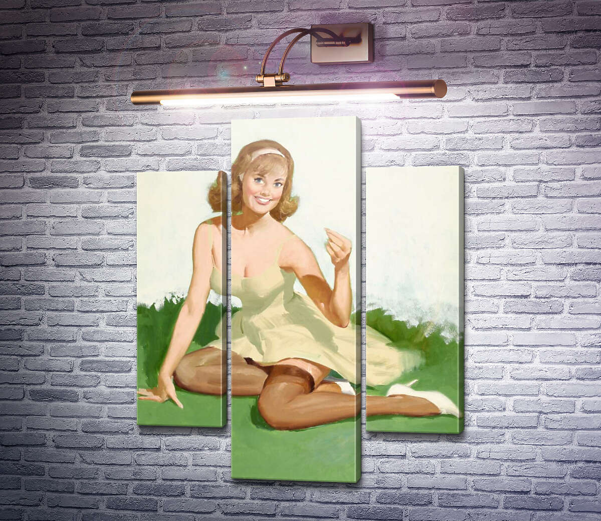 Модульна картина Портрет дівчини (Модуль №10) Джил Елвгрен (Gil Elvgren)