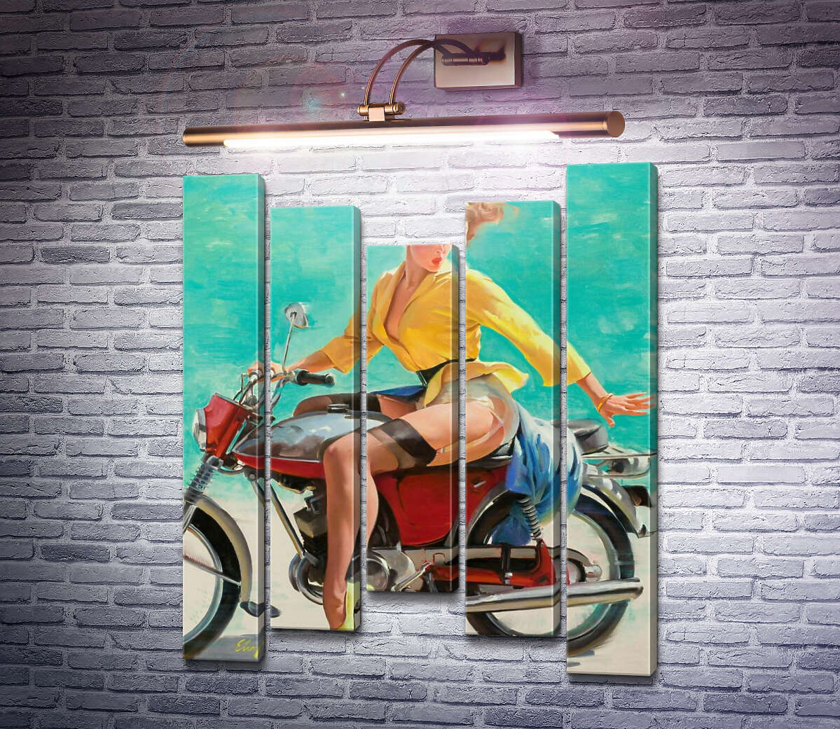 Модульна картина Зірвана спідниця (Модуль №27) Джил Елвгрен (Gil Elvgren)