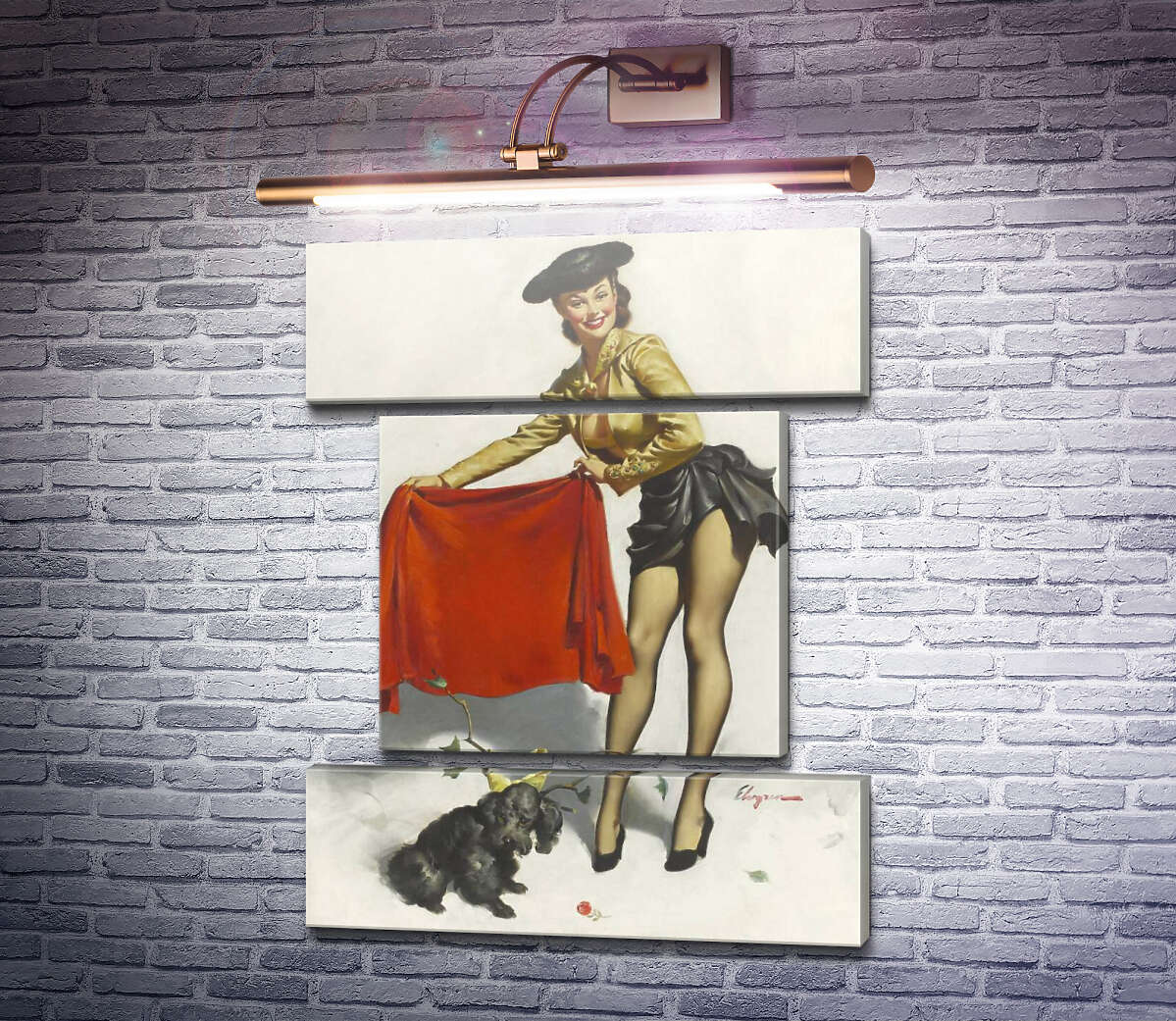 Модульная картина Ой, давай (Модуль №18) Джил Элвгрен (Gil Elvgren)