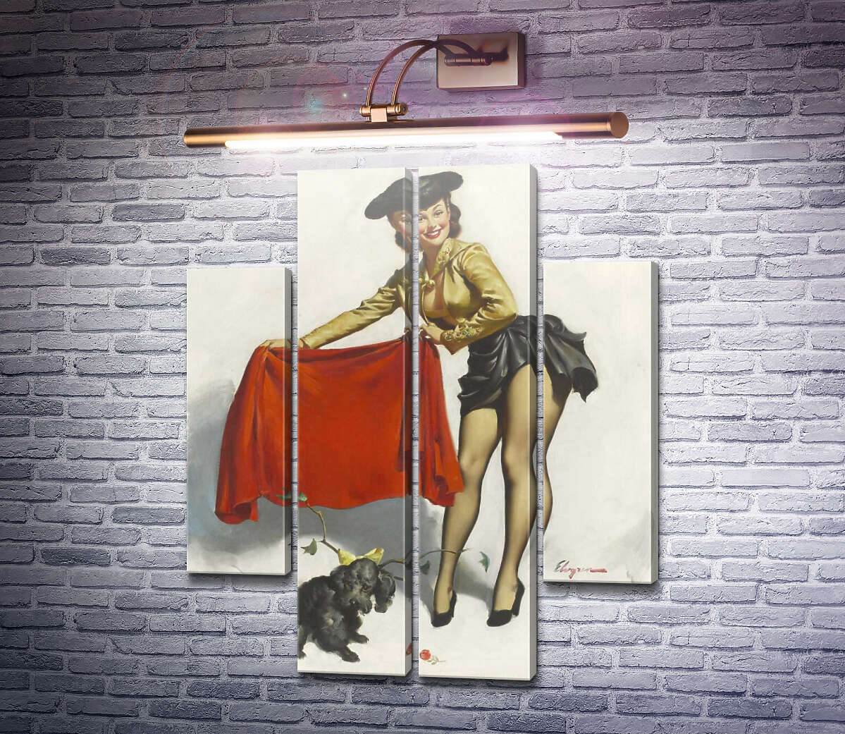 Модульная картина Ой, давай (Модуль №20) Джил Элвгрен (Gil Elvgren)