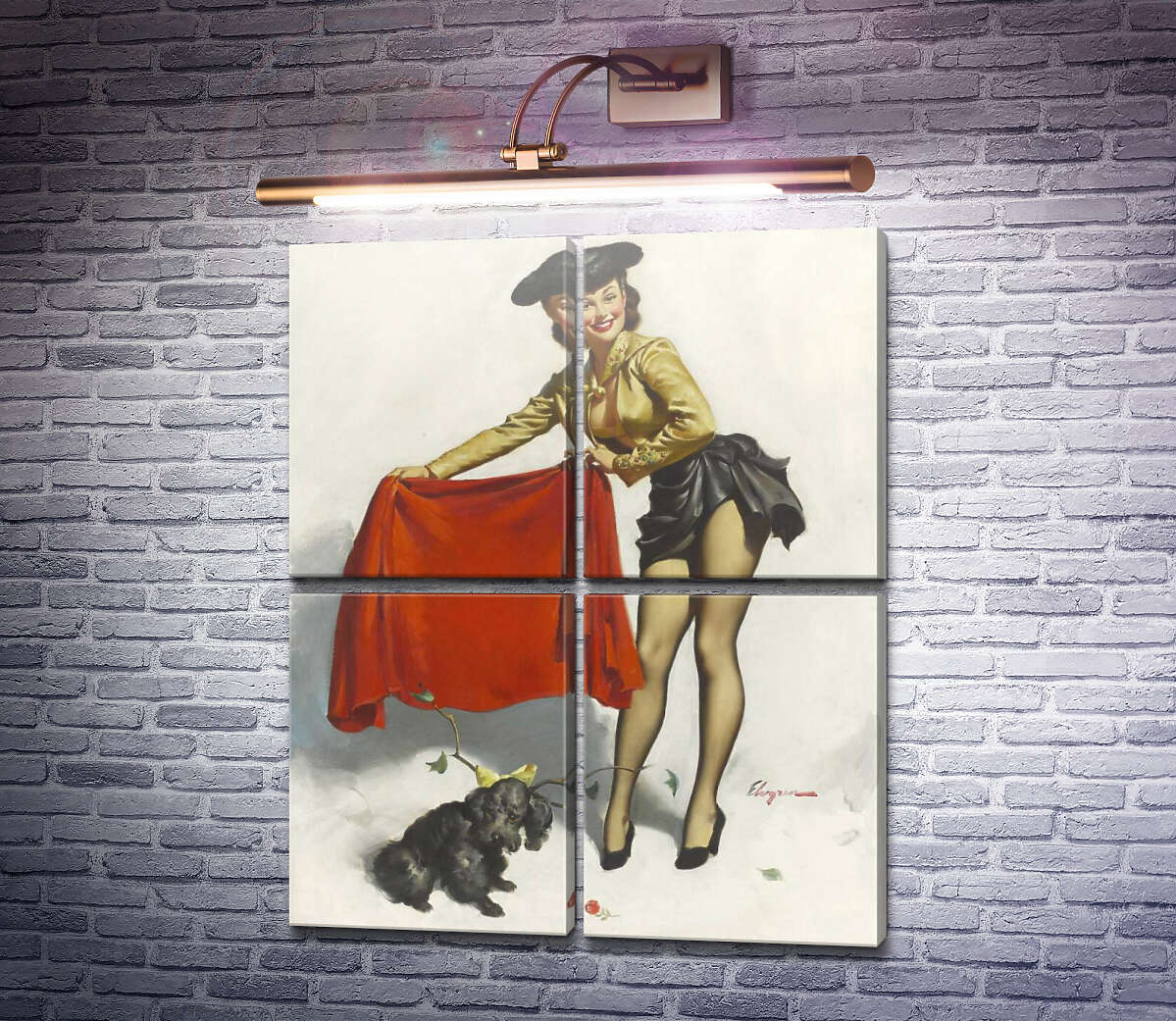 Модульна картина Ой, давай (Модуль №25) Джил Елвгрен (Gil Elvgren)