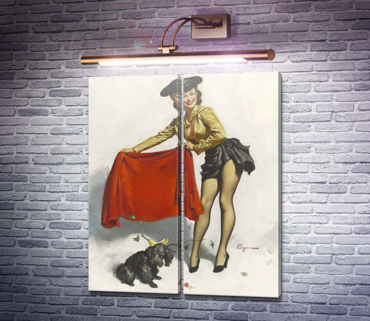 Модульна картина Ой, давай (Модуль №6) Джил Елвгрен (Gil Elvgren)
