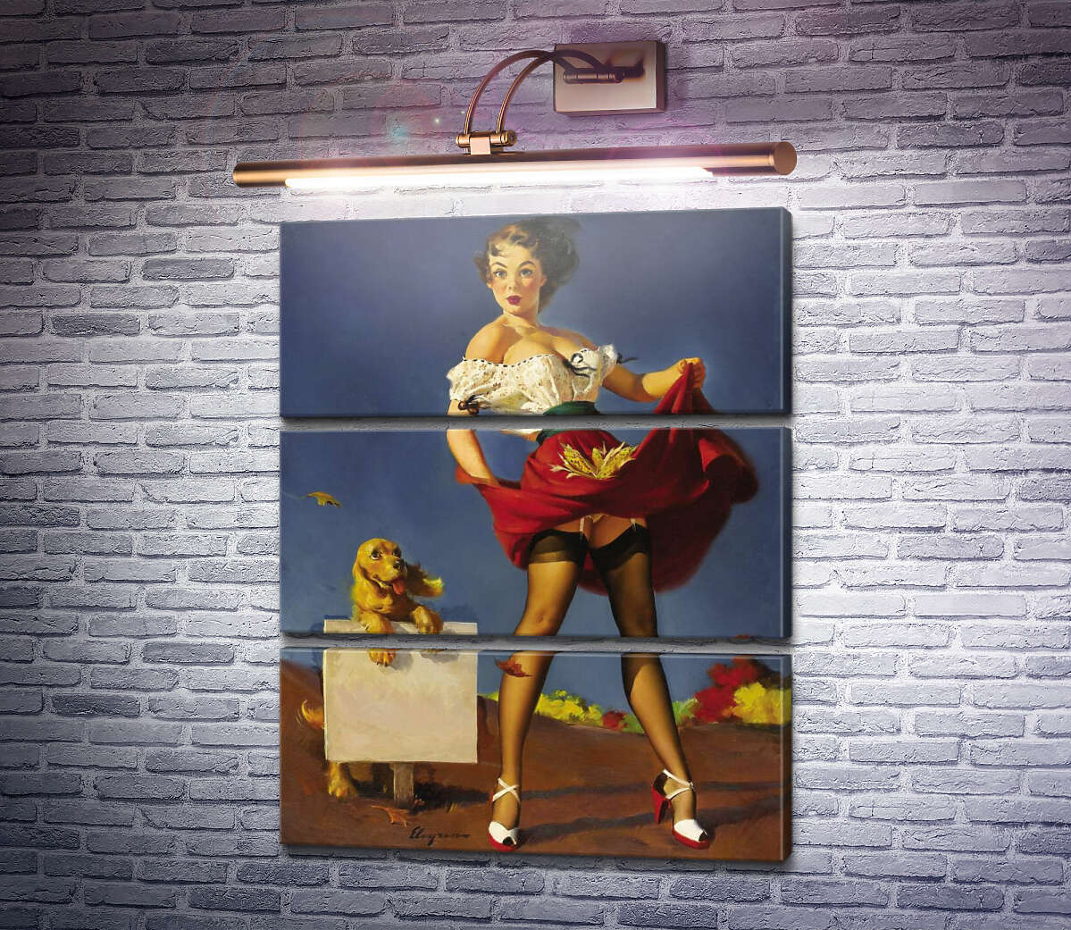Модульна картина Свіжий вітер (Модуль №15) Джил Елвгрен (Gil Elvgren) Модульна картина Свіжий вітер (Модуль №15) Джил Елвгрен (Gil Elvgren)