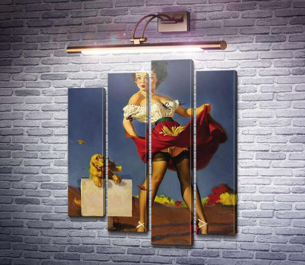 Модульна картина Свіжий вітер (Модуль №3) Джил Елвгрен (Gil Elvgren) Модульна картина Свіжий вітер (Модуль №3) Джил Елвгрен (Gil Elvgren)