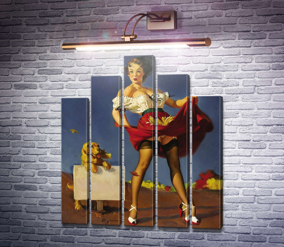 Модульна картина Свіжий вітер (Модуль №29) Джил Елвгрен (Gil Elvgren)