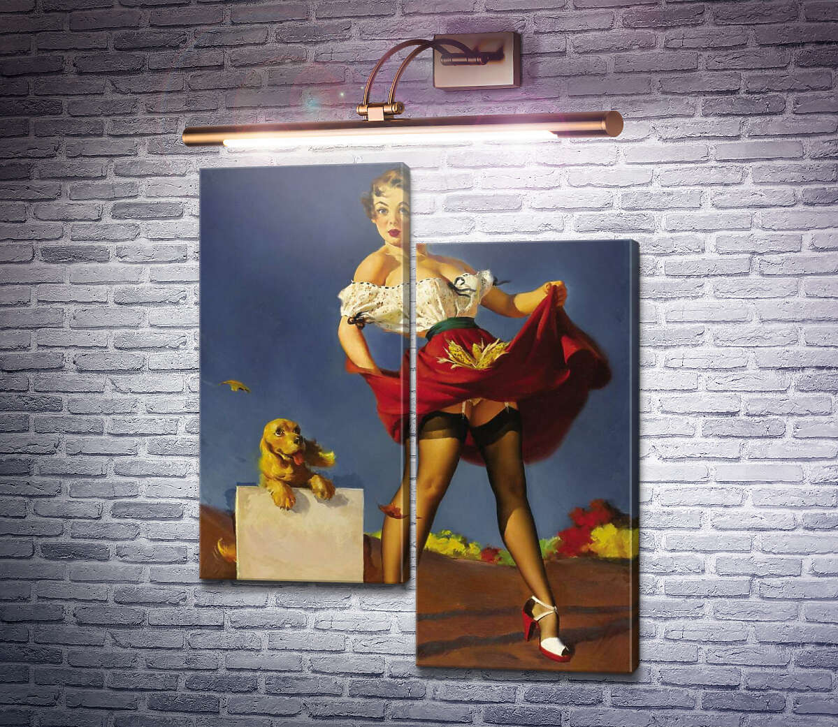 Модульна картина Свіжий вітер (Модуль №9) Джил Елвгрен (Gil Elvgren)