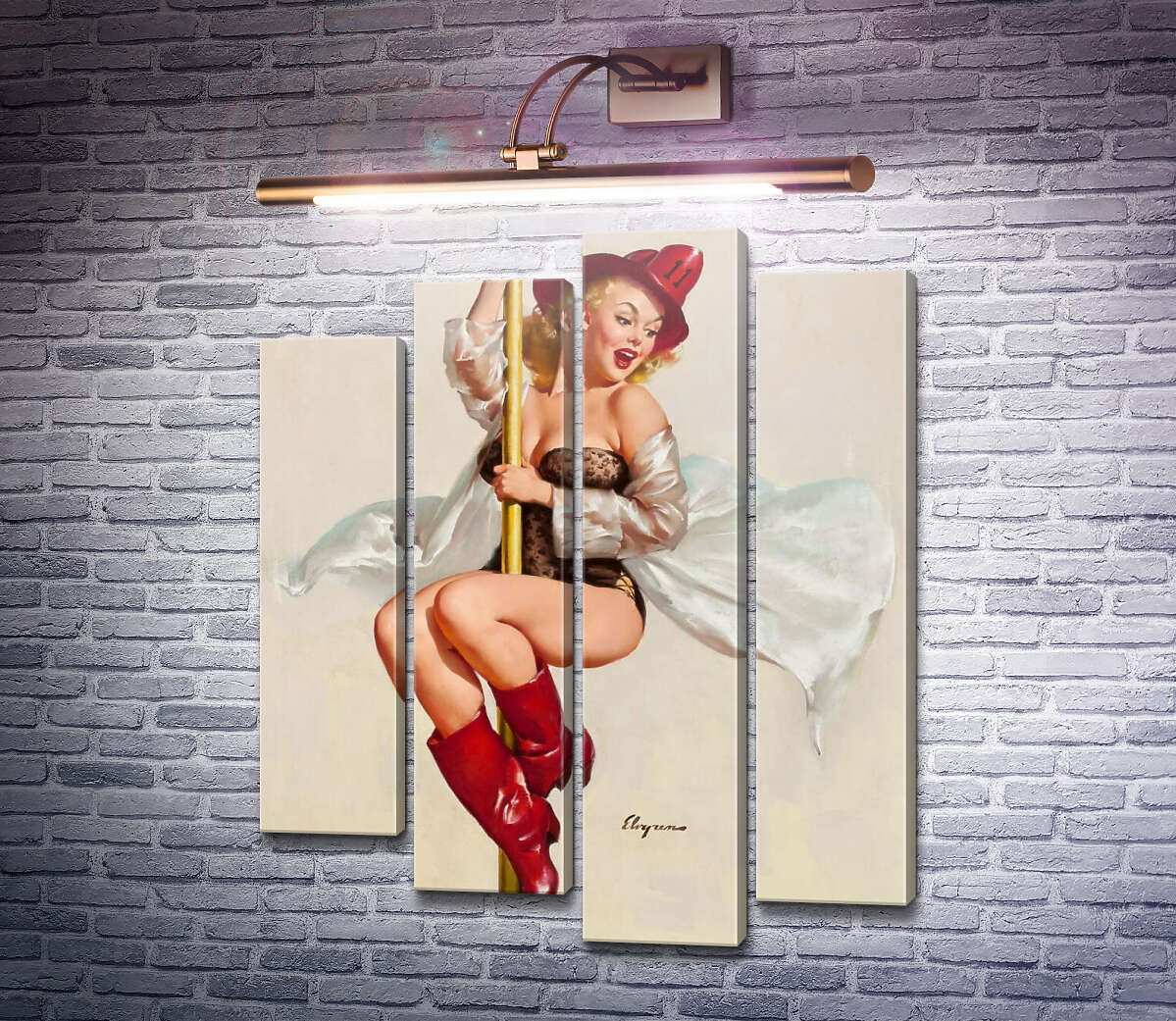 Модульная картина Смотри ниже (Модуль №3) Джил Элвгрен (Gil Elvgren)