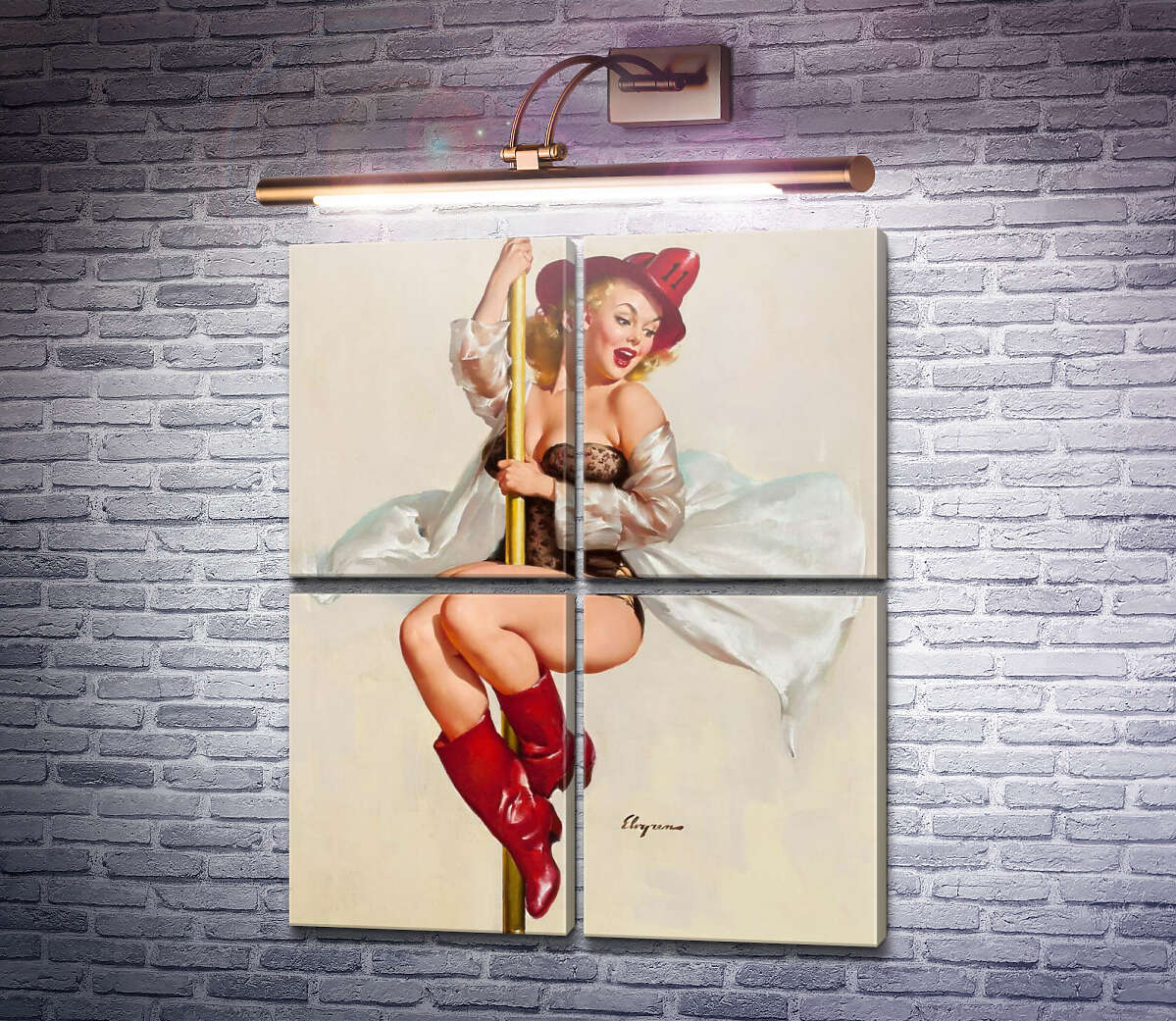 Модульная картина Смотри ниже (Модуль №25) Джил Элвгрен (Gil Elvgren)