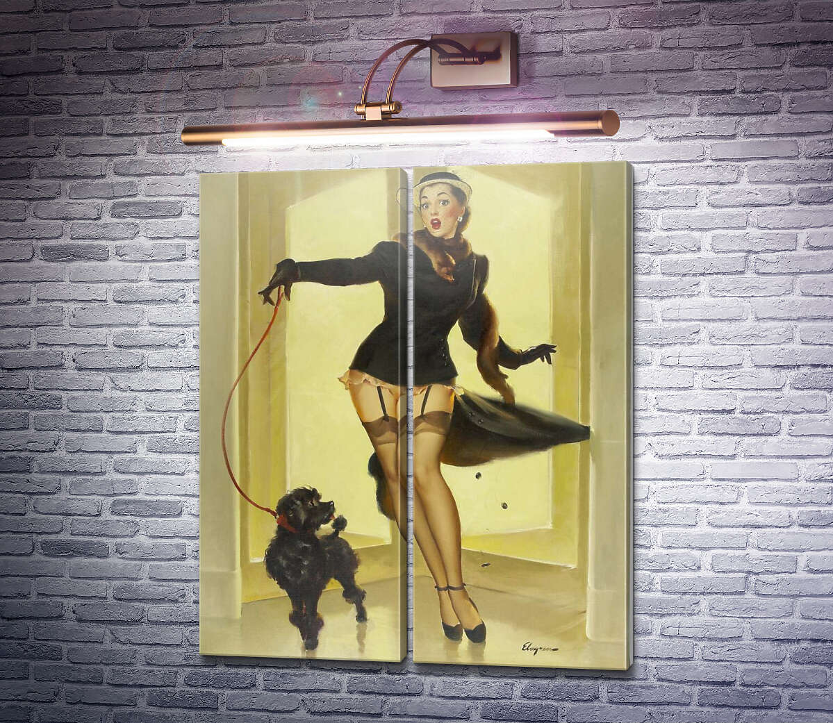 Модульная картина Сорванная юбка (Модуль №6) Джил Элвгрен (Gil Elvgren) Модульная картина Сорванная юбка (Модуль №6) Джил Элвгрен (Gil Elvgren)