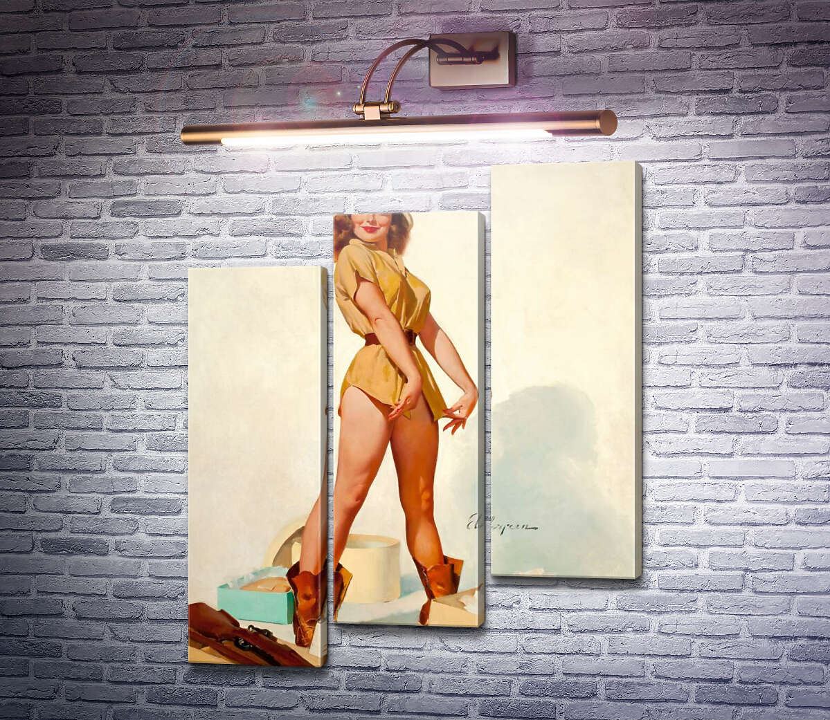 Модульная картина Готова для охоты (Модуль №14) Джил Элвгрен (Gil Elvgren)