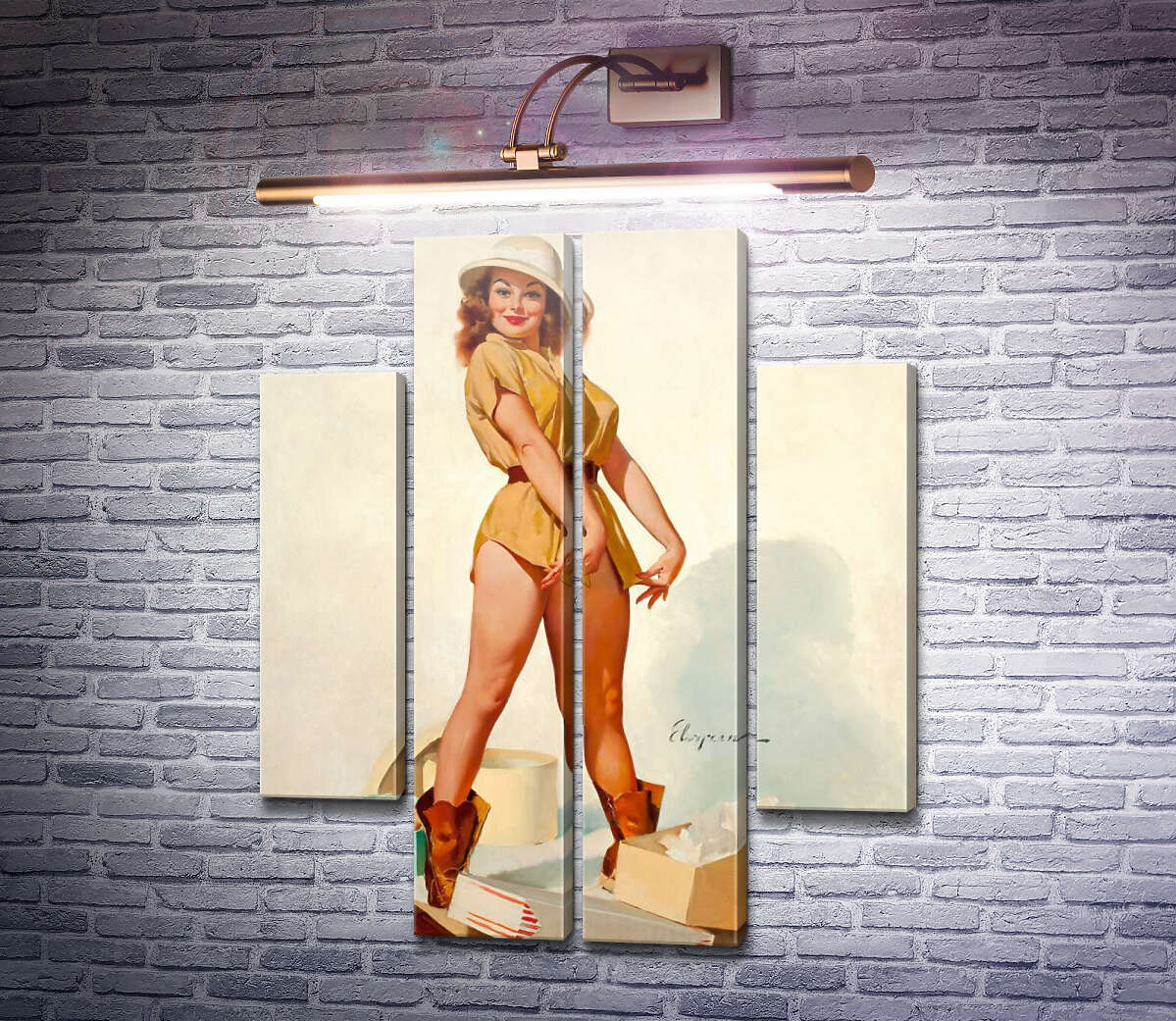 Модульная картина Готова для охоты (Модуль №20) Джил Элвгрен (Gil Elvgren)