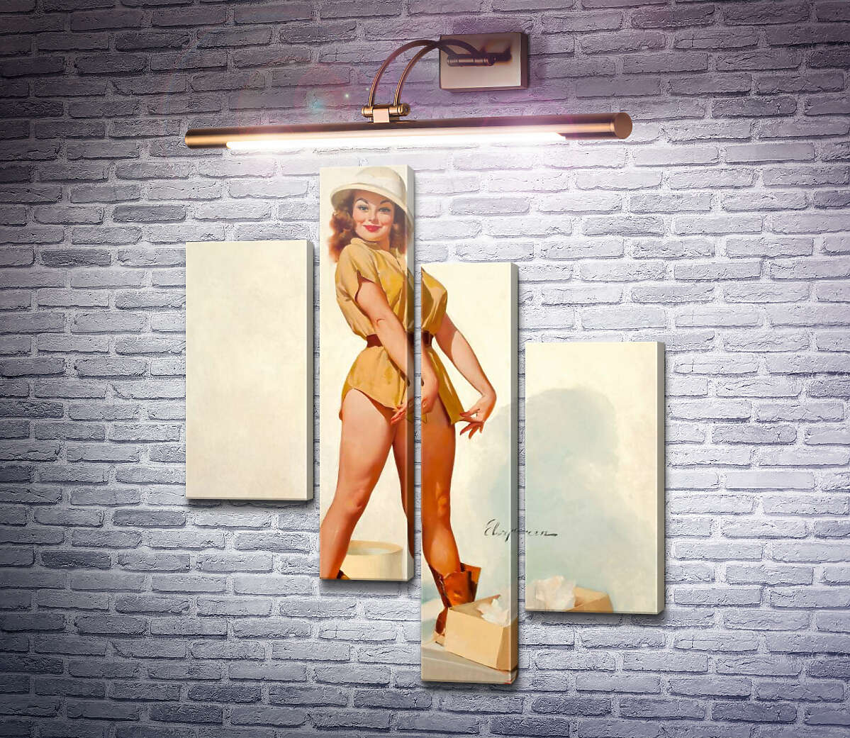 Модульна картина Готова для полювання (Модуль №21) Джил Елвгрен (Gil Elvgren)
