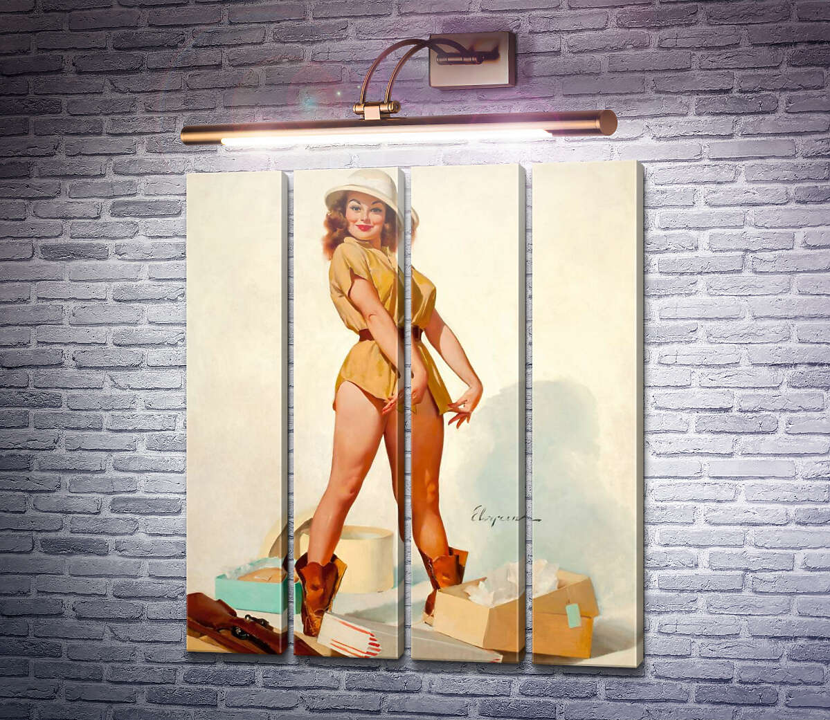 Модульная картина Готова для охоты (Модуль №24) Джил Элвгрен (Gil Elvgren) Модульная картина Готова для охоты (Модуль №24) Джил Элвгрен (Gil Elvgren)