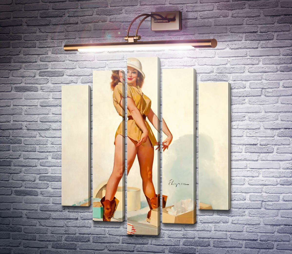Модульна картина Готова для полювання (Модуль №4) Джил Елвгрен (Gil Elvgren) Модульна картина Готова для полювання (Модуль №4) Джил Елвгрен (Gil Elvgren)