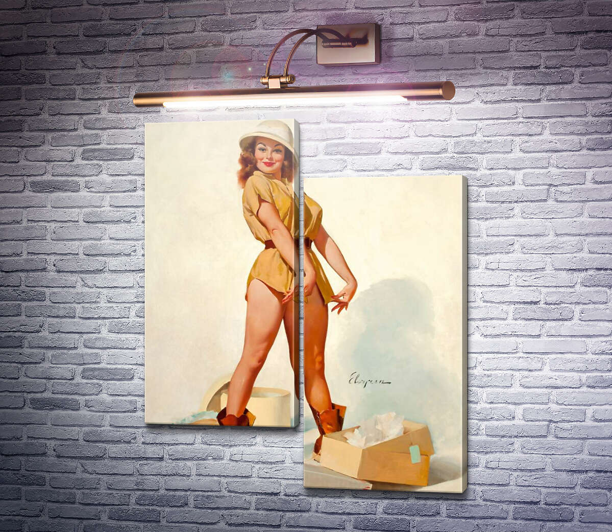 Модульная картина Готова для охоты (Модуль №9) Джил Элвгрен (Gil Elvgren) Модульная картина Готова для охоты (Модуль №9) Джил Элвгрен (Gil Elvgren)