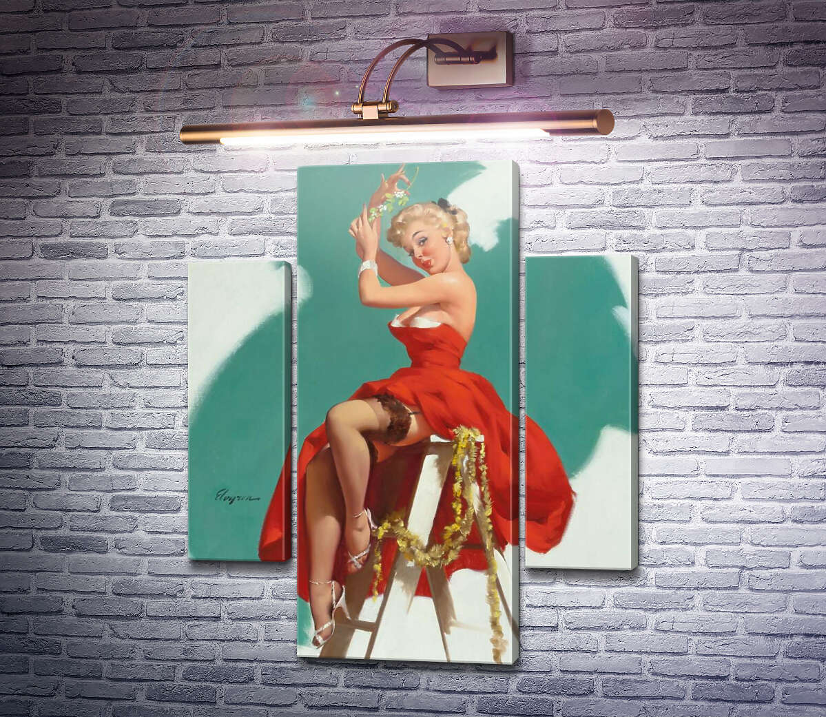Модульная картина Высотные работы (Модуль №5) Джил Элвгрен (Gil Elvgren)
