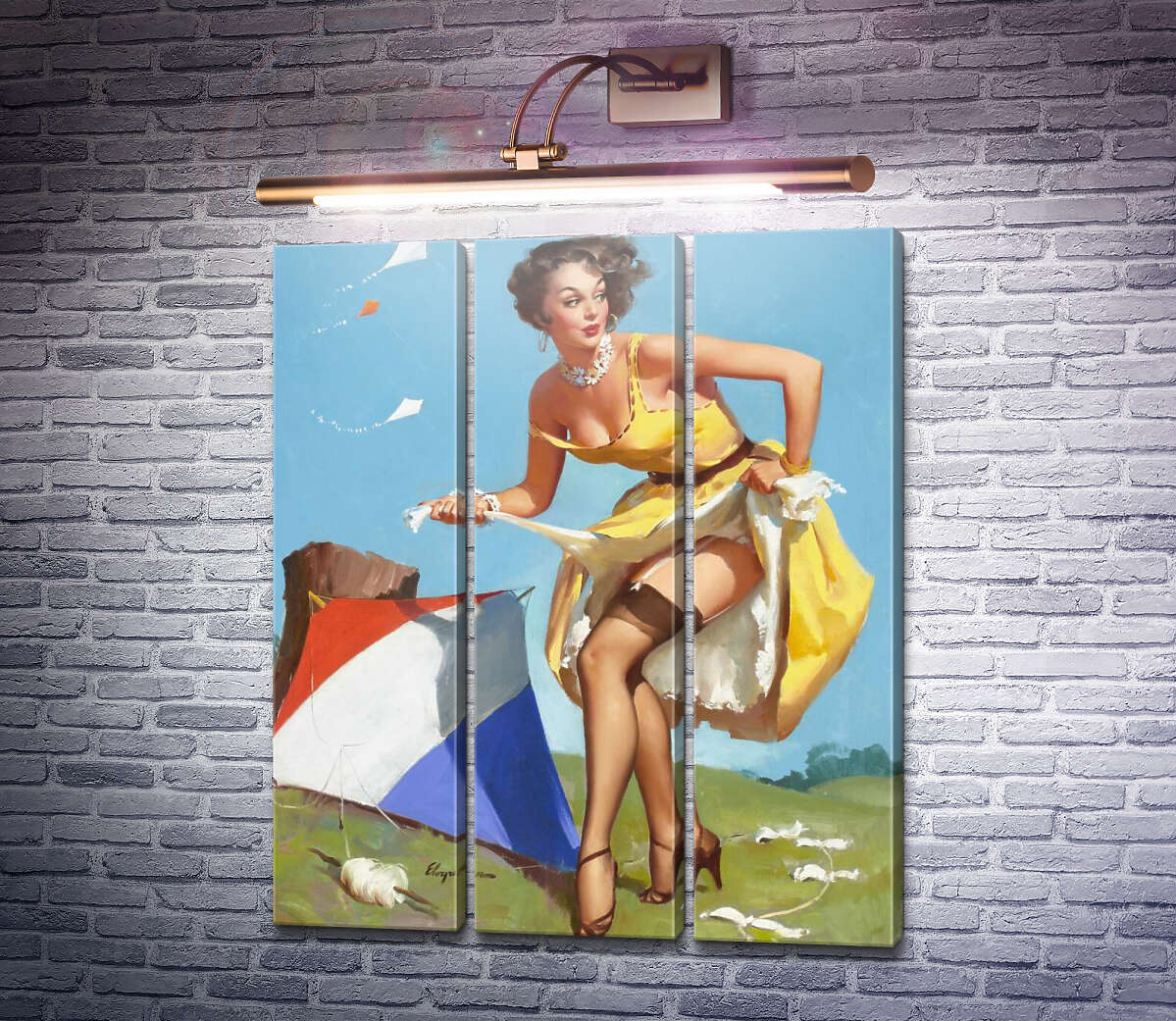 Модульная картина Финальный штрих (Модуль №2) Джил Элвгрен (Gil Elvgren) Модульная картина Финальный штрих (Модуль №2) Джил Элвгрен (Gil Elvgren)