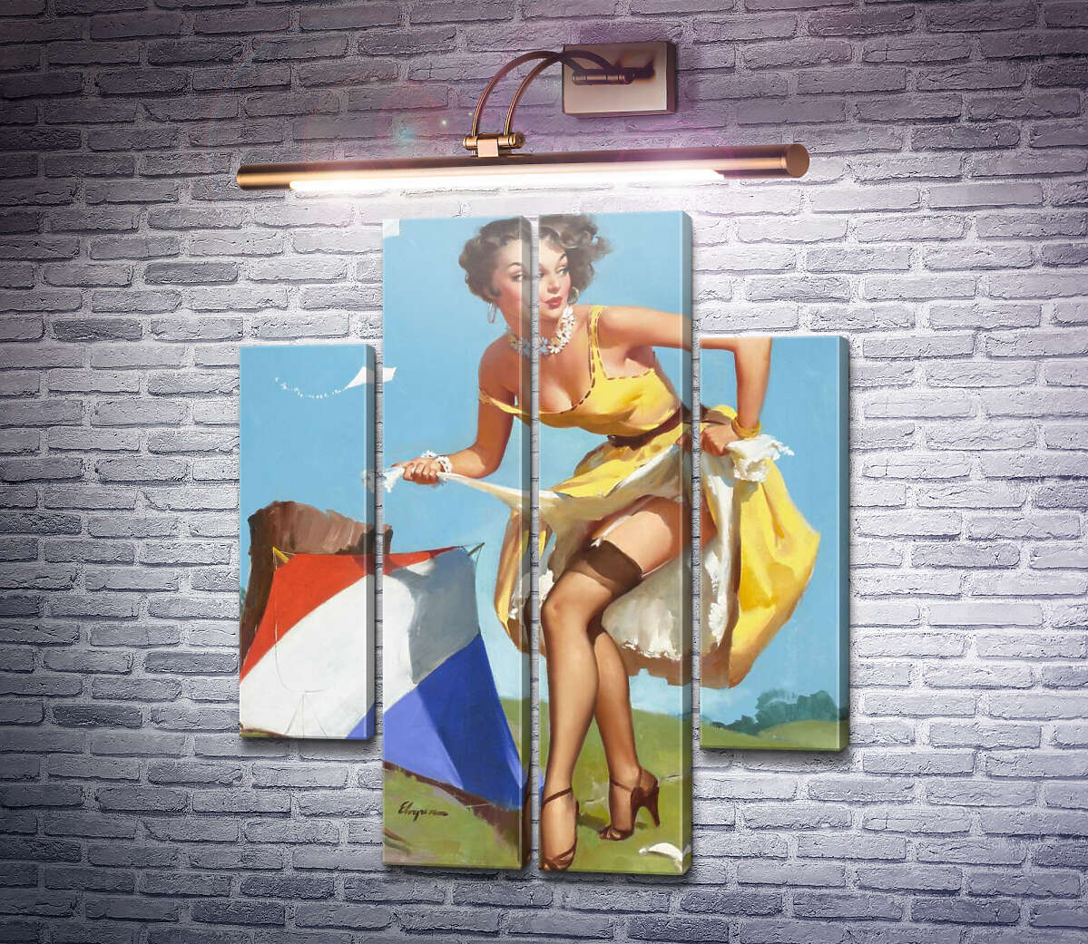 Модульна картина Фінальний штрих (Модуль №20) Джил Елвгрен (Gil Elvgren)