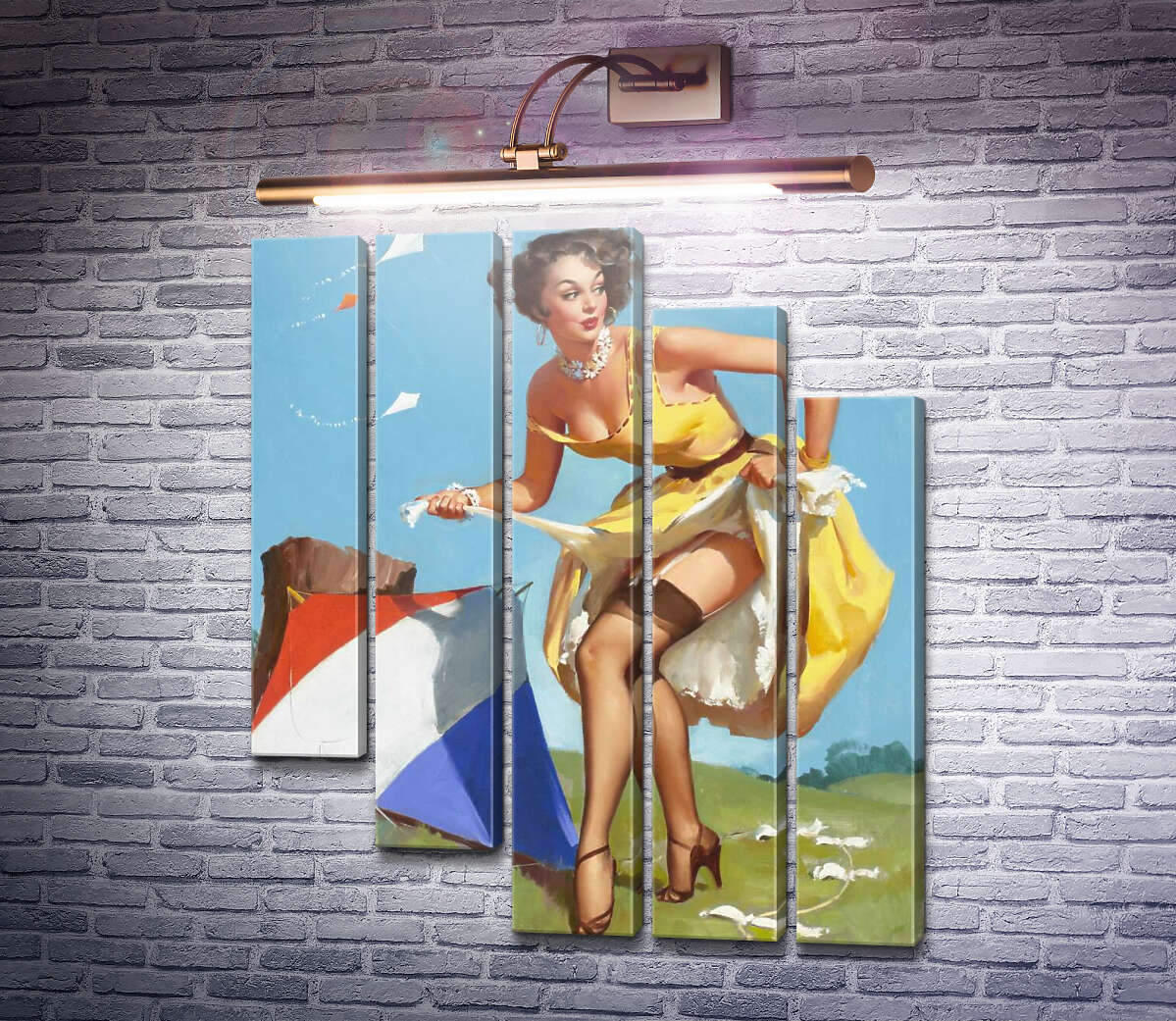 Модульна картина Фінальний штрих (Модуль №28) Джил Елвгрен (Gil Elvgren) Модульна картина Фінальний штрих (Модуль №28) Джил Елвгрен (Gil Elvgren)