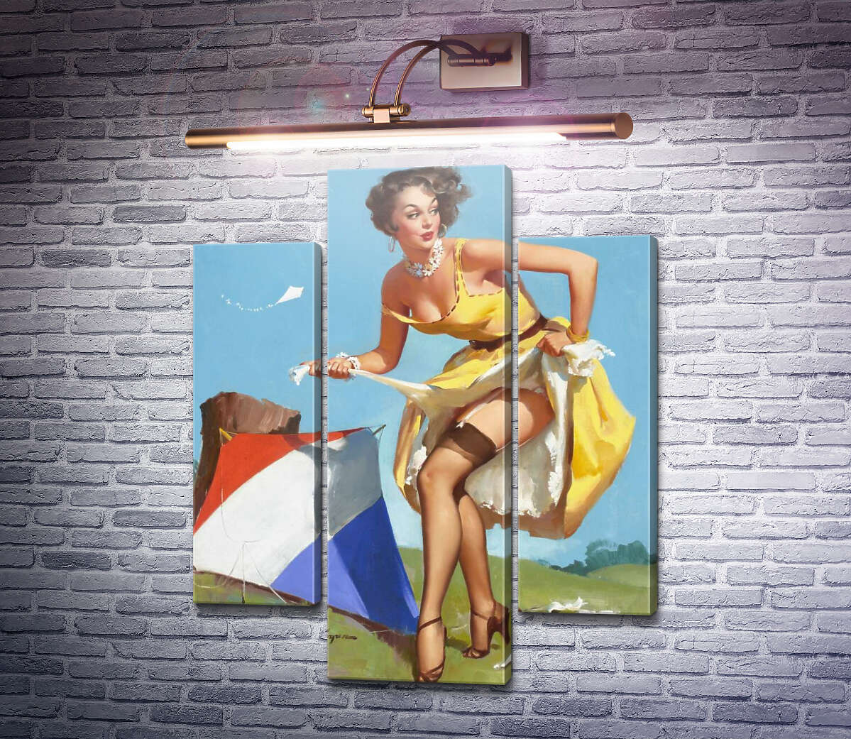 Модульна картина Фінальний штрих (Модуль №10) Джил Елвгрен (Gil Elvgren) Модульна картина Фінальний штрих (Модуль №10) Джил Елвгрен (Gil Elvgren)
