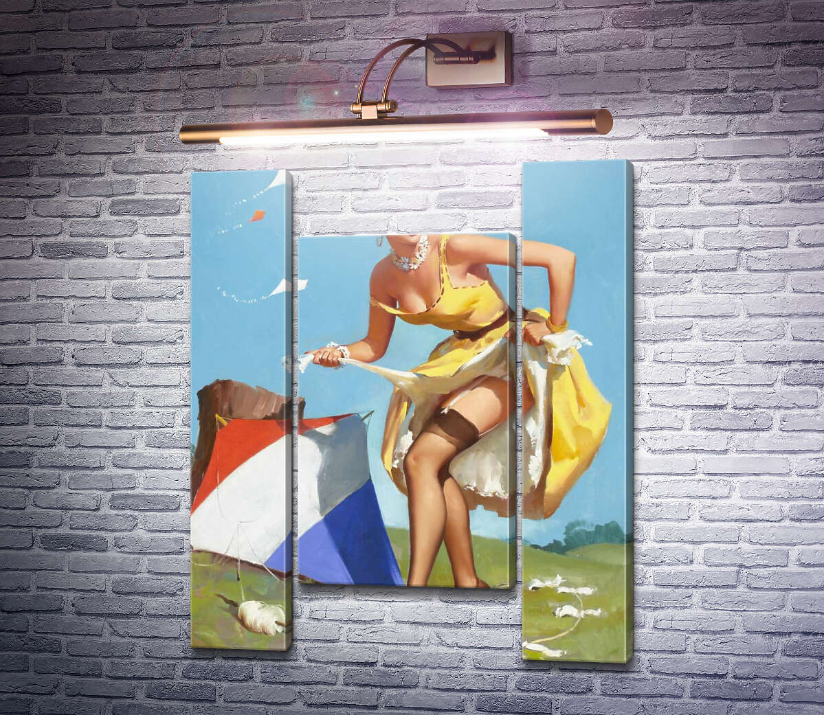 Модульная картина Финальный штрих (Модуль №11) Джил Элвгрен (Gil Elvgren)
