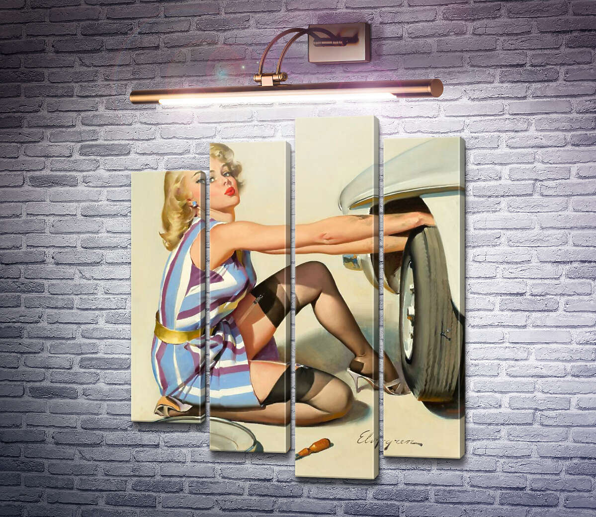 Модульная картина Быстрая замена (Модуль №3) Джил Элвгрен (Gil Elvgren) Модульная картина Быстрая замена (Модуль №3) Джил Элвгрен (Gil Elvgren)