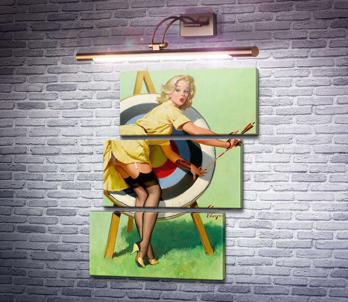 Модульна картина Влучний постріл (Модуль №17) Джил Елвгрен (Gil Elvgren) Модульна картина Влучний постріл (Модуль №17) Джил Елвгрен (Gil Elvgren)