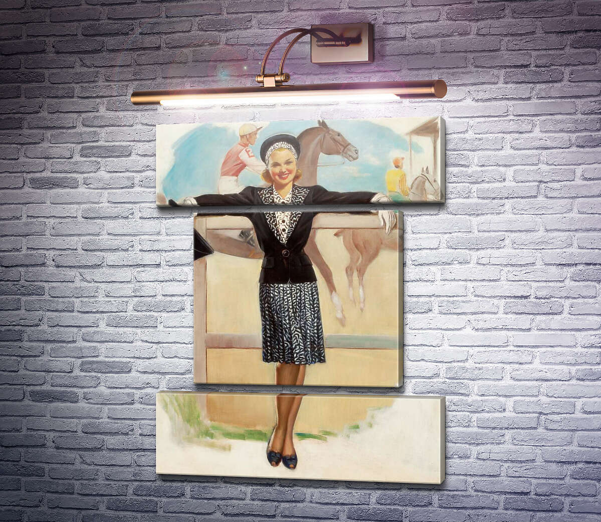 Модульна картина Дівчина на скачках (Модуль №18) Джил Елвгрен (Gil Elvgren) Модульна картина Дівчина на скачках (Модуль №18) Джил Елвгрен (Gil Elvgren)