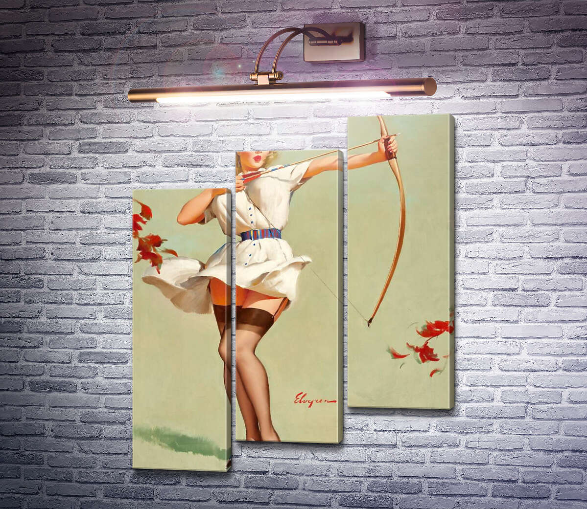 Модульна картина Приціл вгору (Модуль №14) Джил Елвгрен (Gil Elvgren)