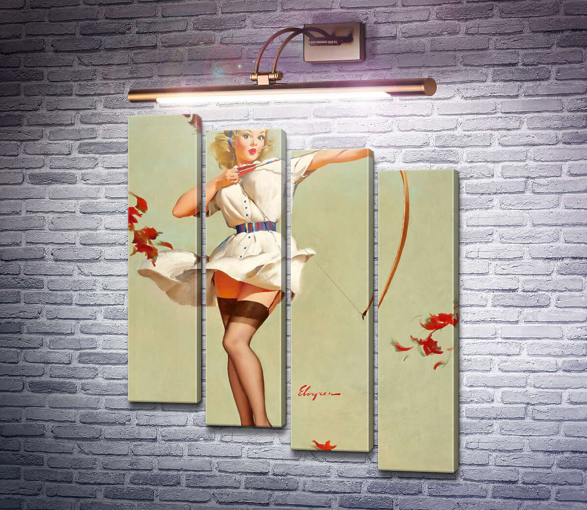 Модульная картина Прицел вверх (Модуль №19) Джил Элвгрен (Gil Elvgren)