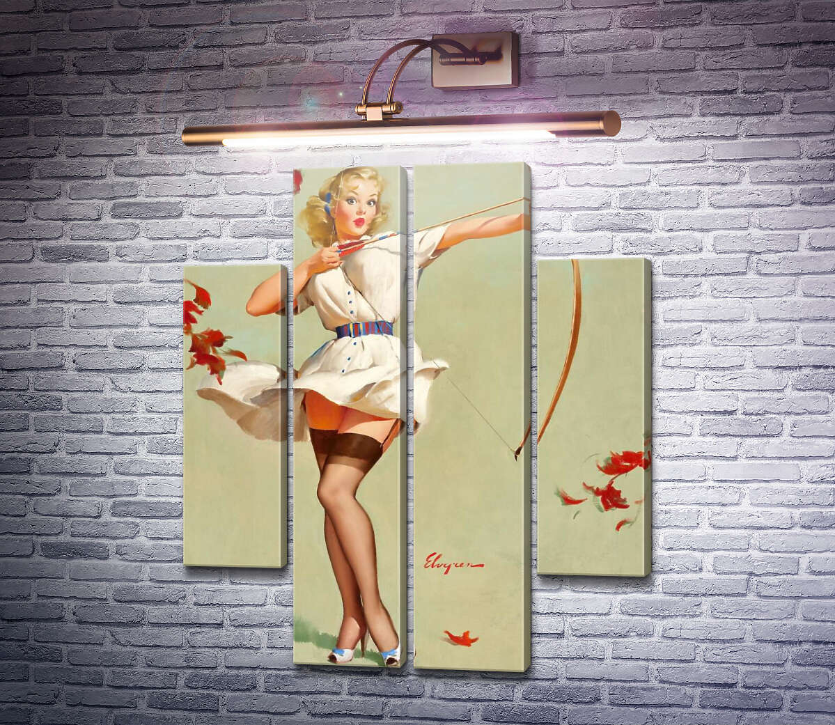 Модульна картина Приціл вгору (Модуль №20) Джил Елвгрен (Gil Elvgren) Модульна картина Приціл вгору (Модуль №20) Джил Елвгрен (Gil Elvgren)