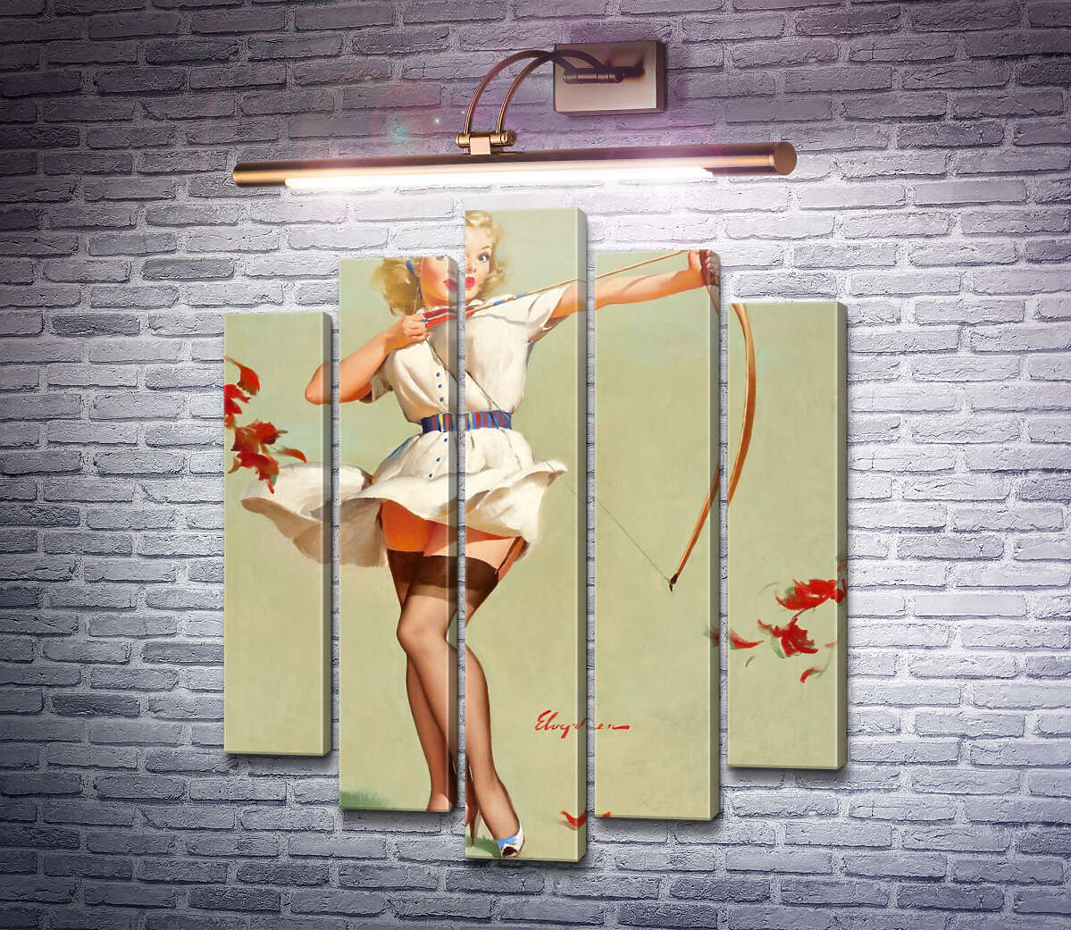 Модульна картина Приціл вгору (Модуль №4) Джил Елвгрен (Gil Elvgren)