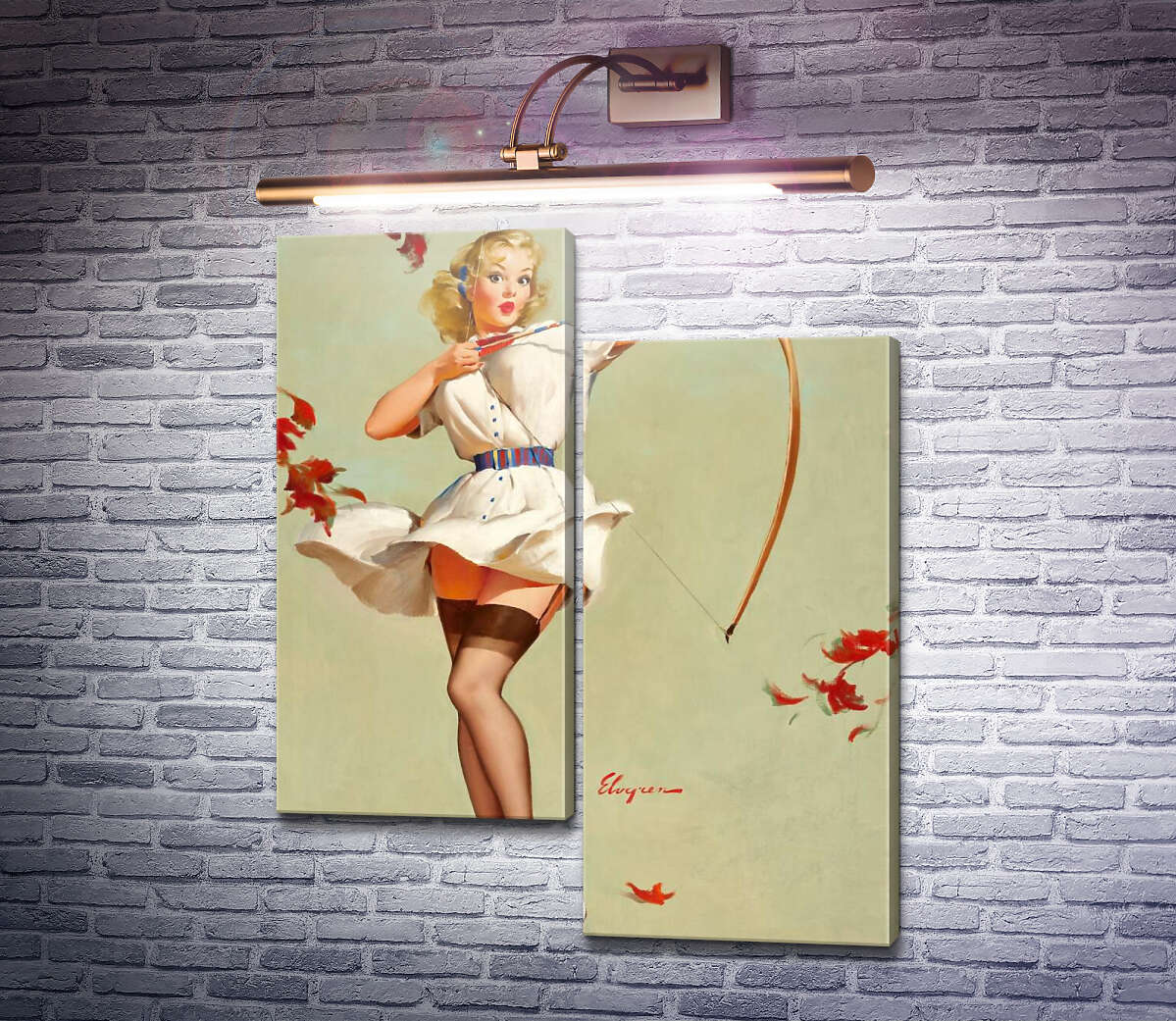 Модульна картина Приціл вгору (Модуль №9) Джил Елвгрен (Gil Elvgren)
